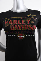 Licensed Product Womens Vintage Studded Black Short Sleeve T-Shirt