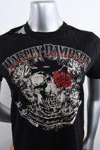Licensed Product Womens Detached Skull with Roses Black Short Sleeve T-Shirt