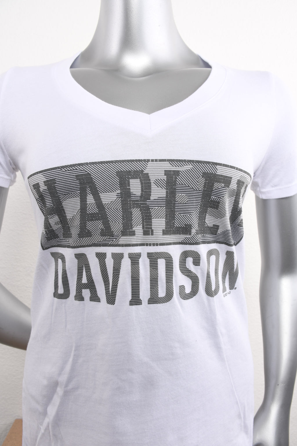 Licensed Product Womens HiDef V-Neck White Short Sleeve T-Shirt