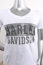 Licensed Product Womens HiDef V-Neck White Short Sleeve T-Shirt