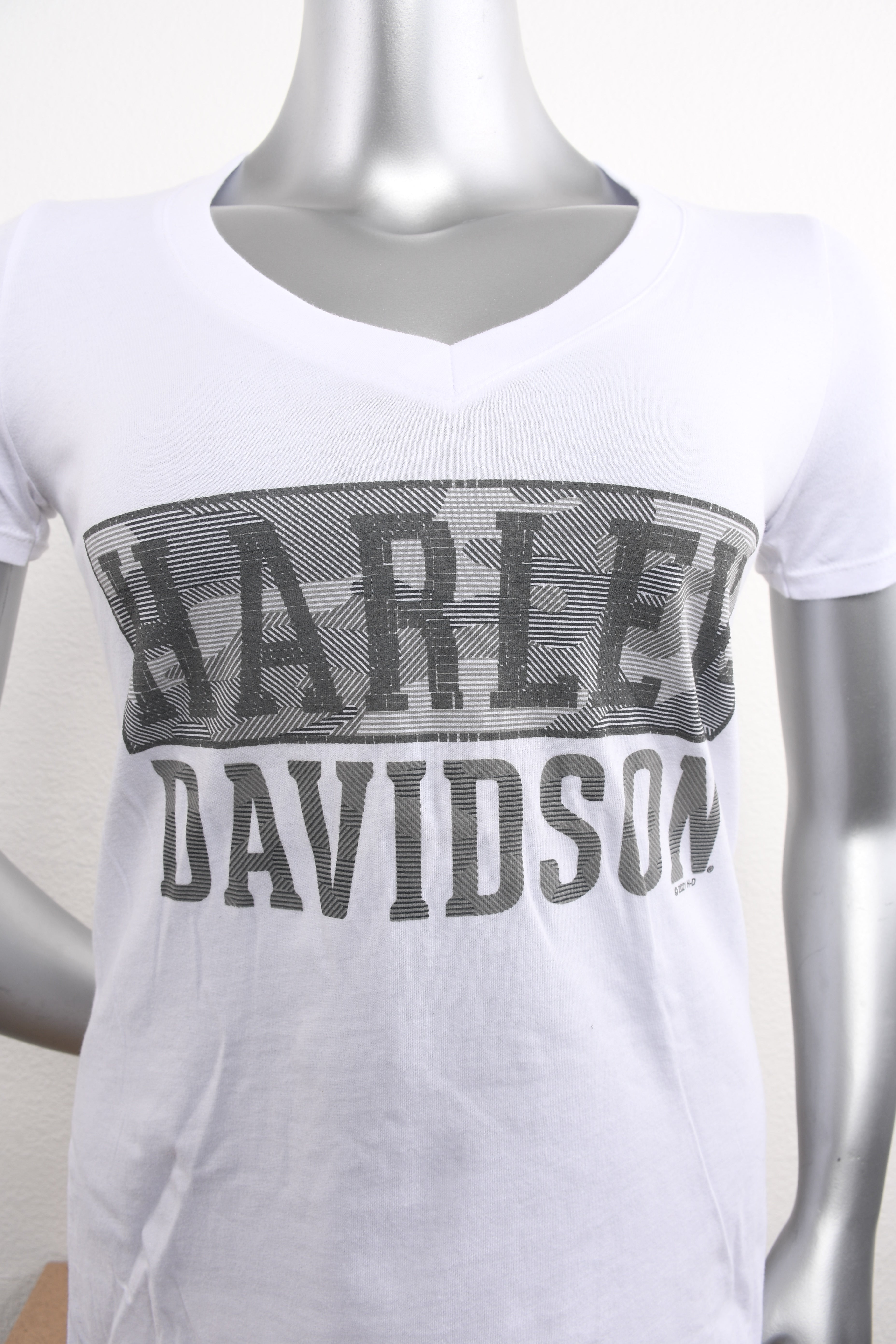 Licensed Product Womens HiDef V-Neck White Short Sleeve T-Shirt