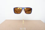 Licensed Product Matte Blue over Orange Frame Orange Flash Lens Sunglasses