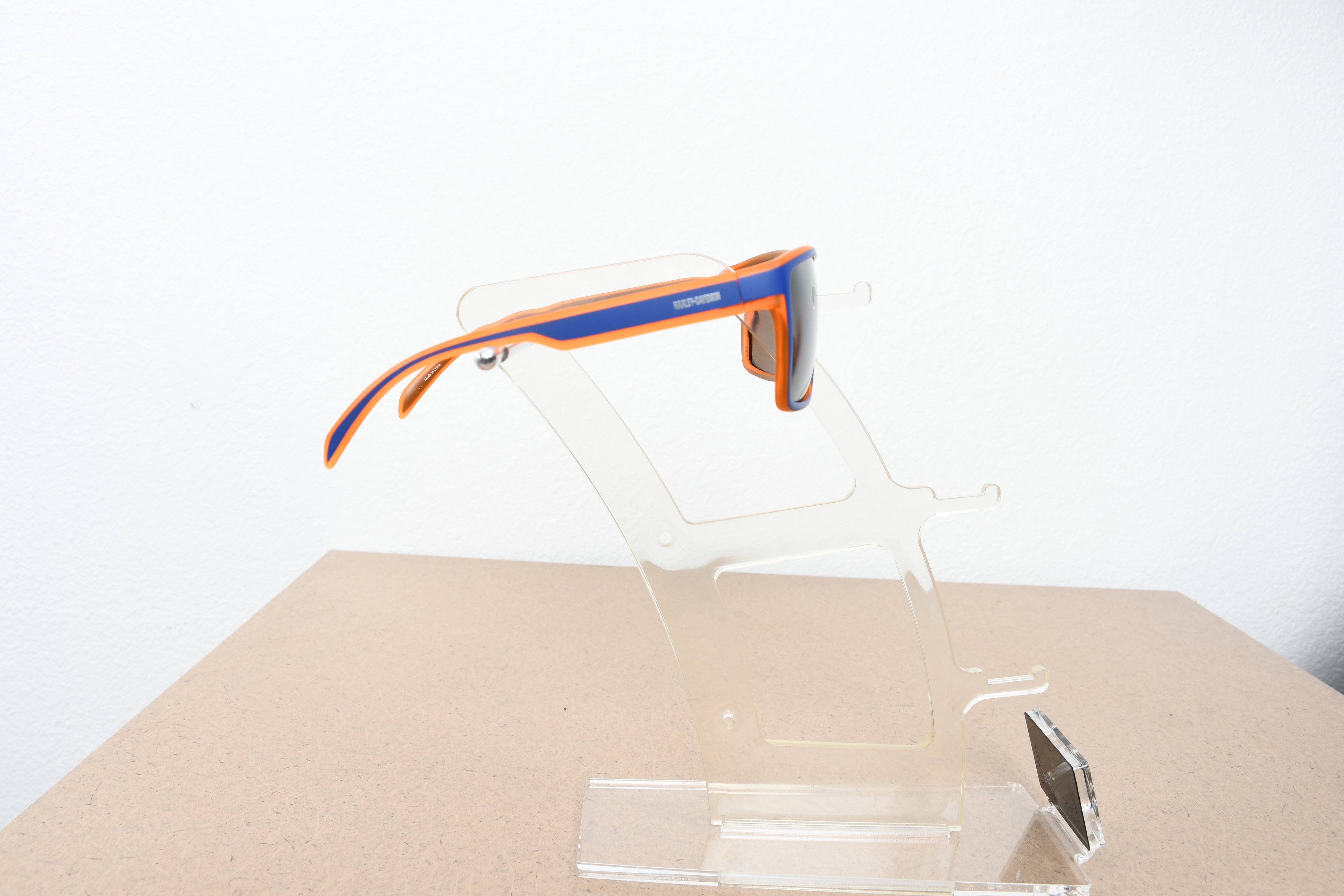 Licensed Product Matte Blue over Orange Frame Orange Flash Lens Sunglasses