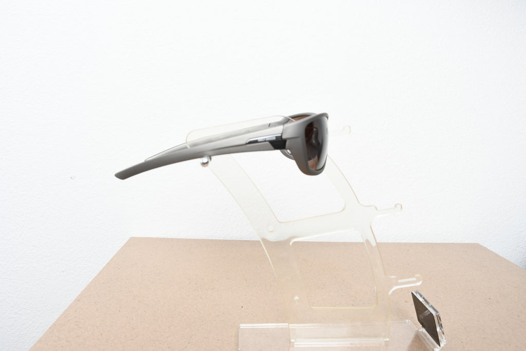 Licensed Product Matte Metallic Grey Frame Dark Brown Lens Sunglasses