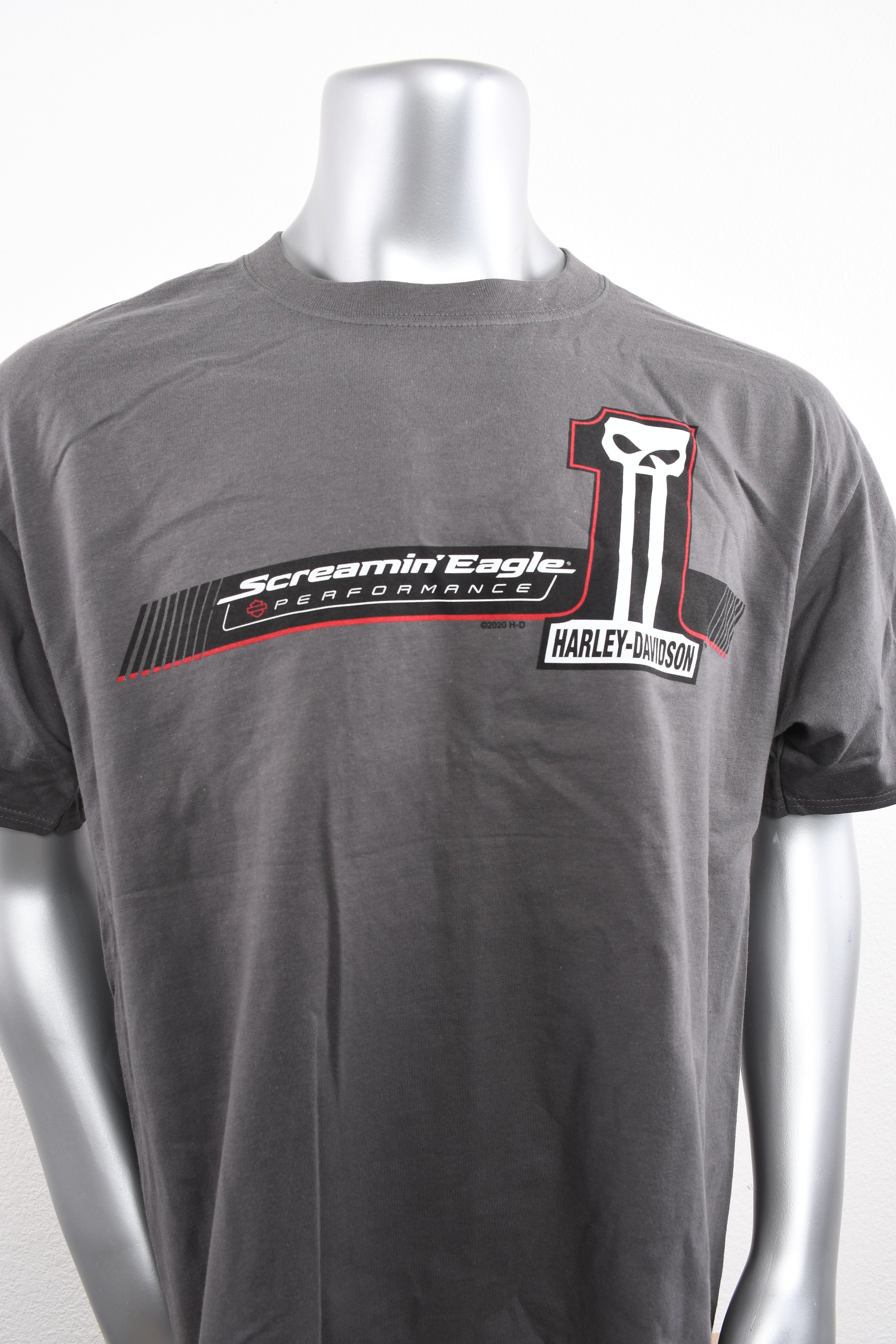 Licensed Product Mens Screamin Eagle #1 Skull Grey Short Sleeve T-Shirt Secondary image