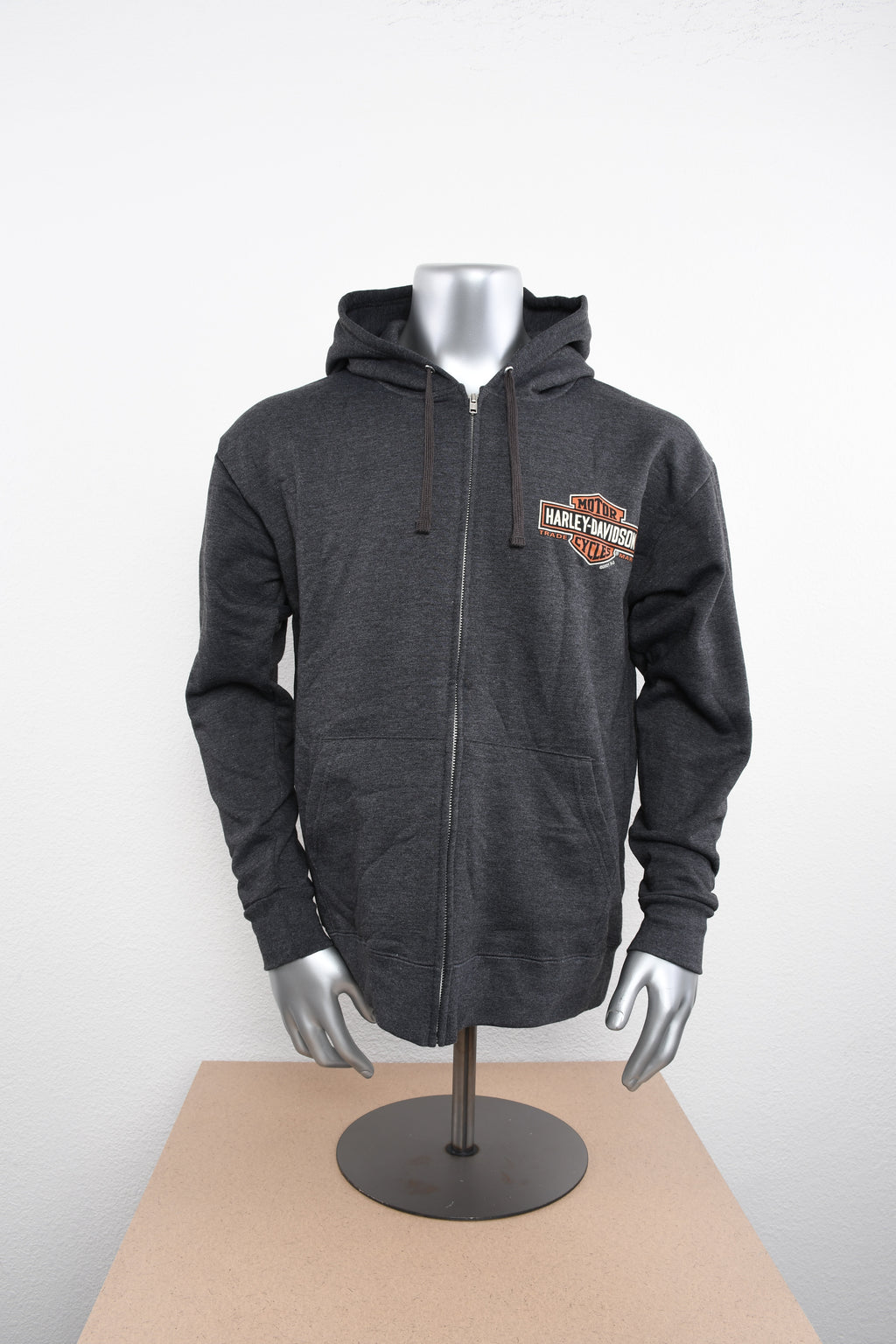 Licensed Product Mens Long Left Full Zip Charcoal Long Sleeve Hoodie