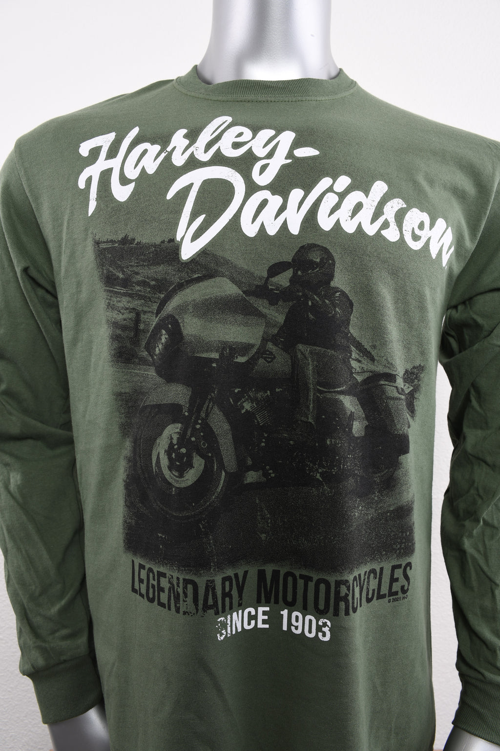 Licensed Product Mens Rider Scene Green Long Sleeve T-Shirt