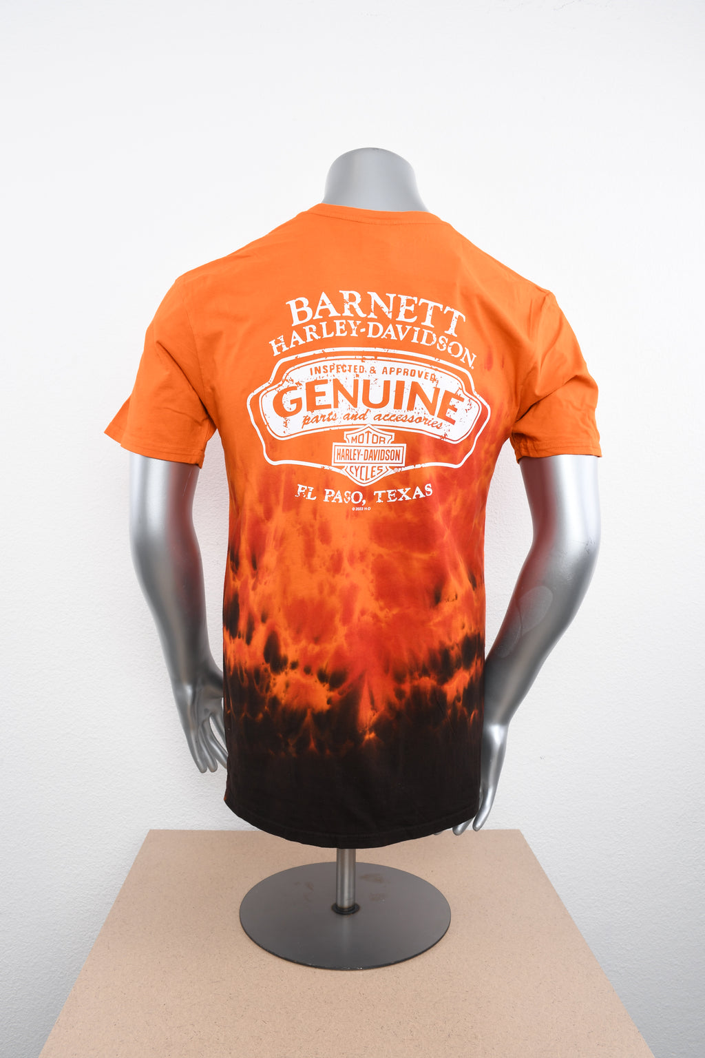 Licensed Product Mens Poured Out Motor Oil Crinkle Dye Orange Short Sleeve T-Shirt