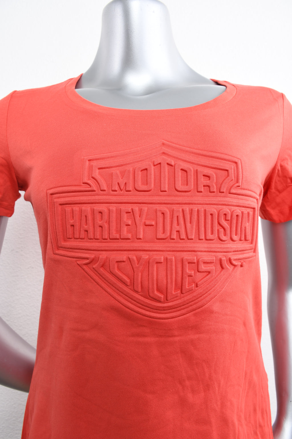 Licensed Product Womens Embossed Logo Coral Short Sleeve T-Shirt
