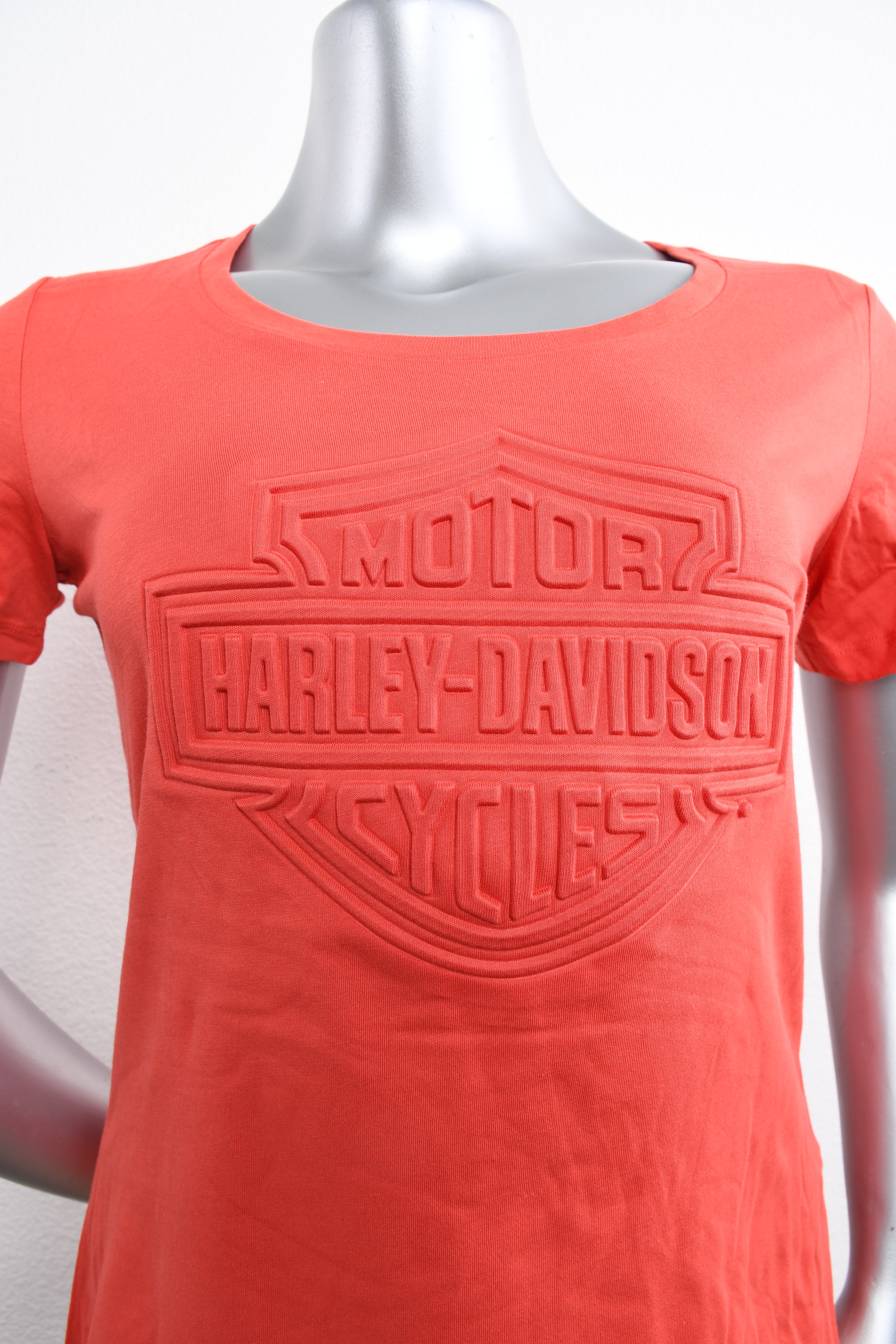 Licensed Product Womens Embossed Logo Coral Short Sleeve T-Shirt