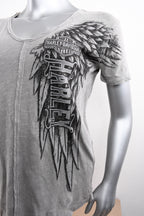 Licensed Product Womens Divide LC Wings Grey Short Sleeve T-Shirt