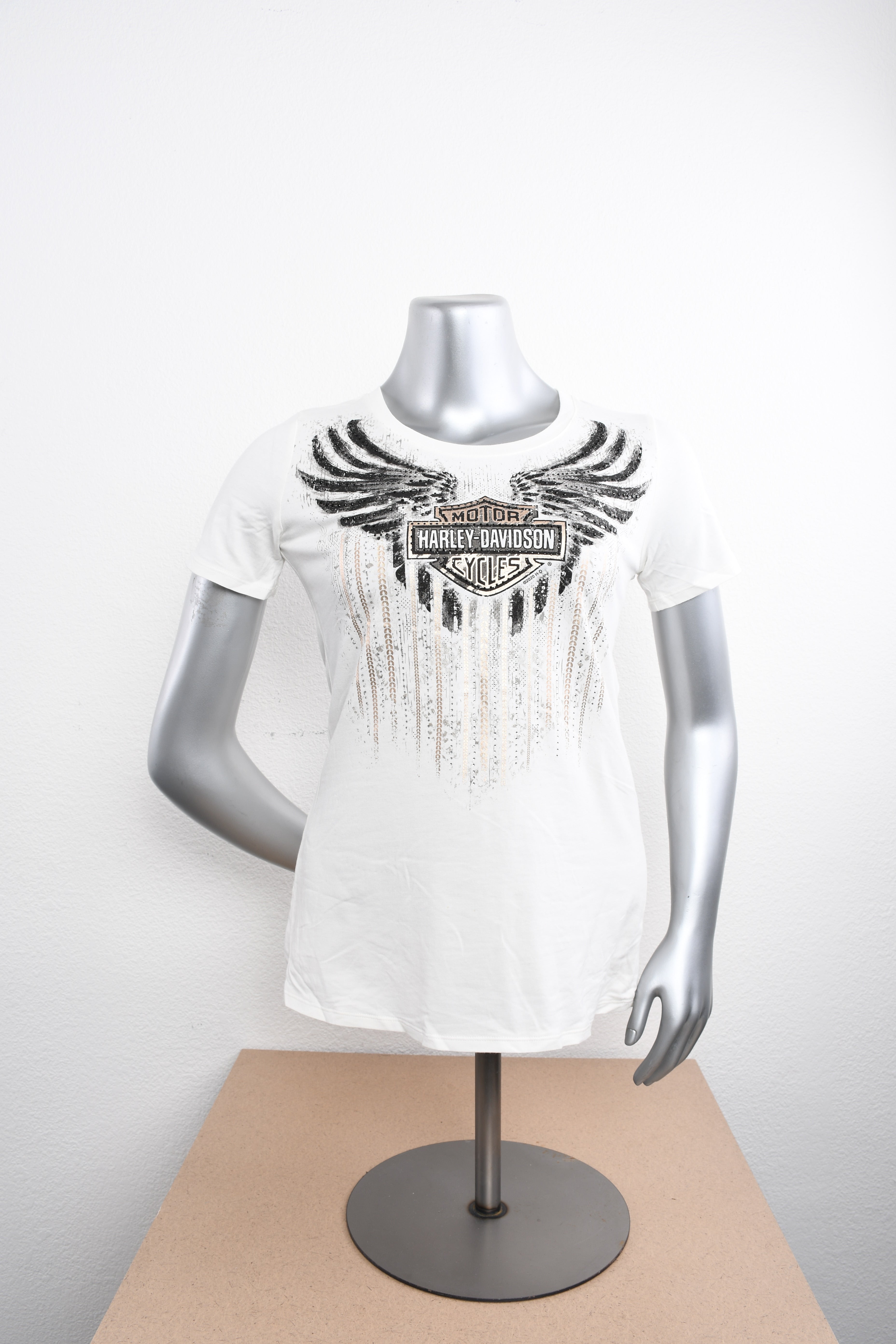 Licensed Product Womens Intermix Winged White Short Sleeve T-Shirt Main image