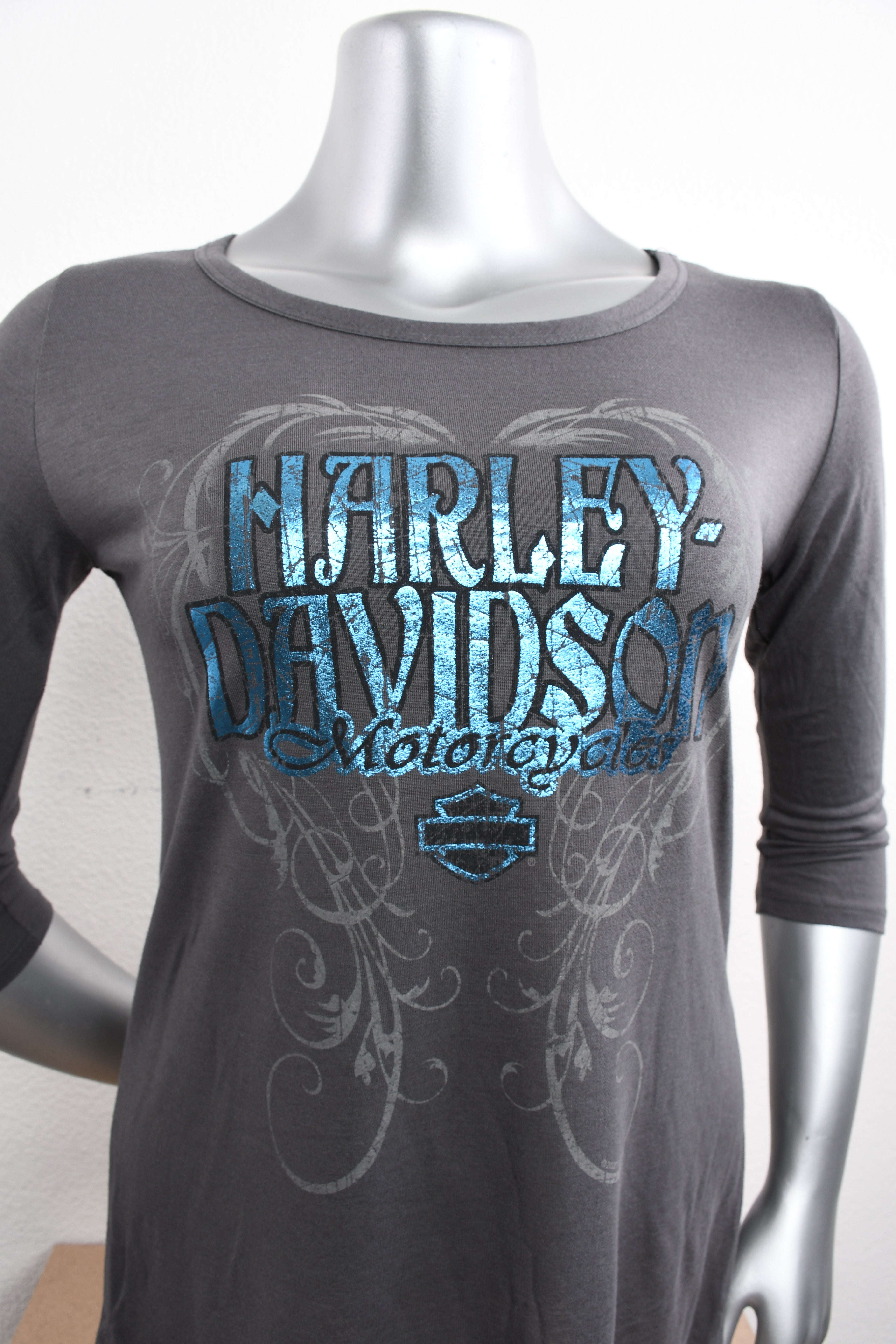 Licensed Product Womens Trellis Foil Print Grey 3/4 Sleeve T-Shirt Secondary image