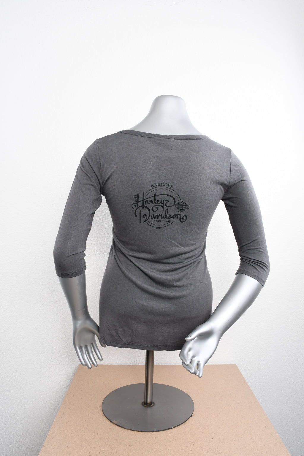 Licensed Product Womens Trellis Foil Print Grey 3/4 Sleeve T-Shirt