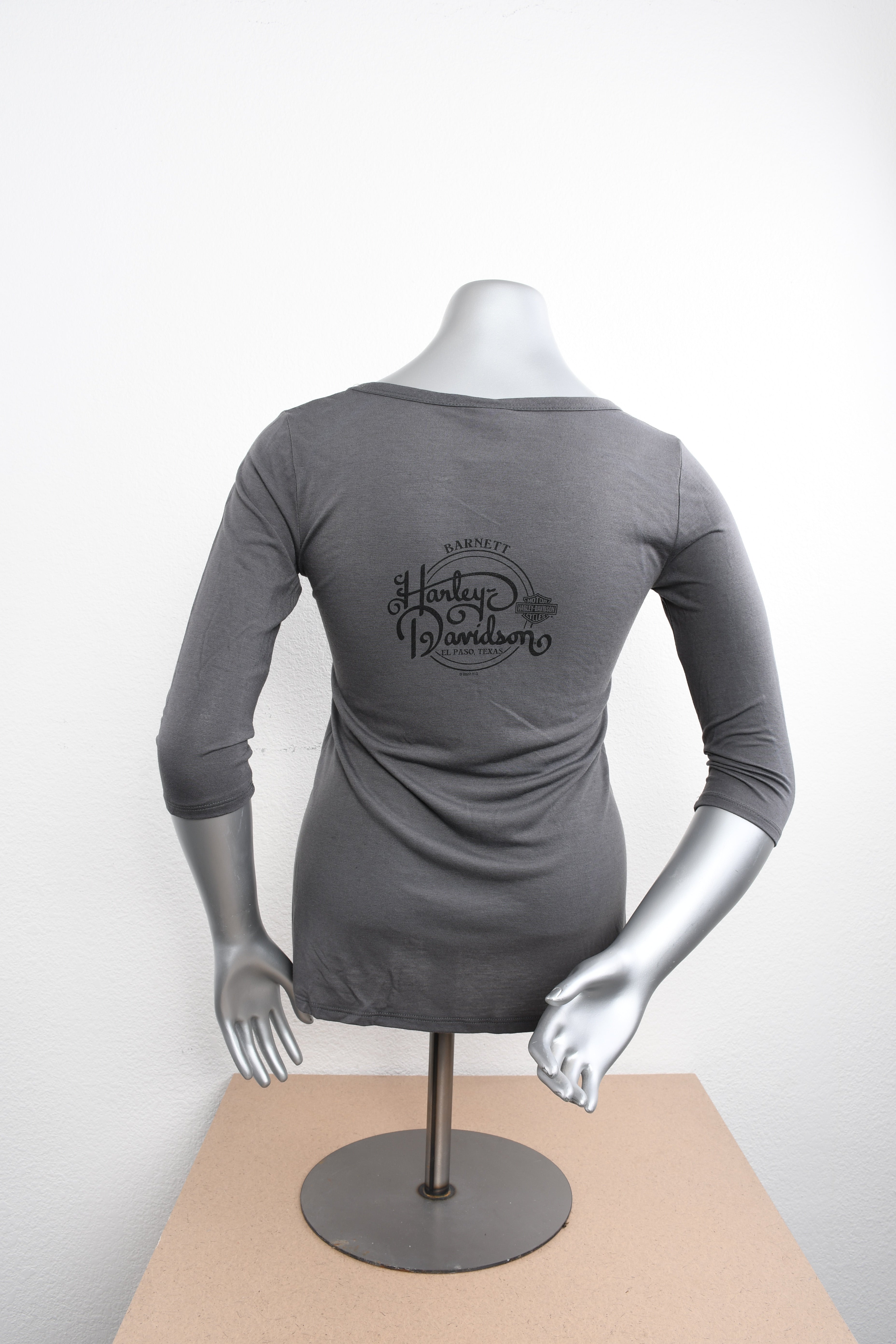 Licensed Product Womens Trellis Foil Print Grey 3/4 Sleeve T-Shirt