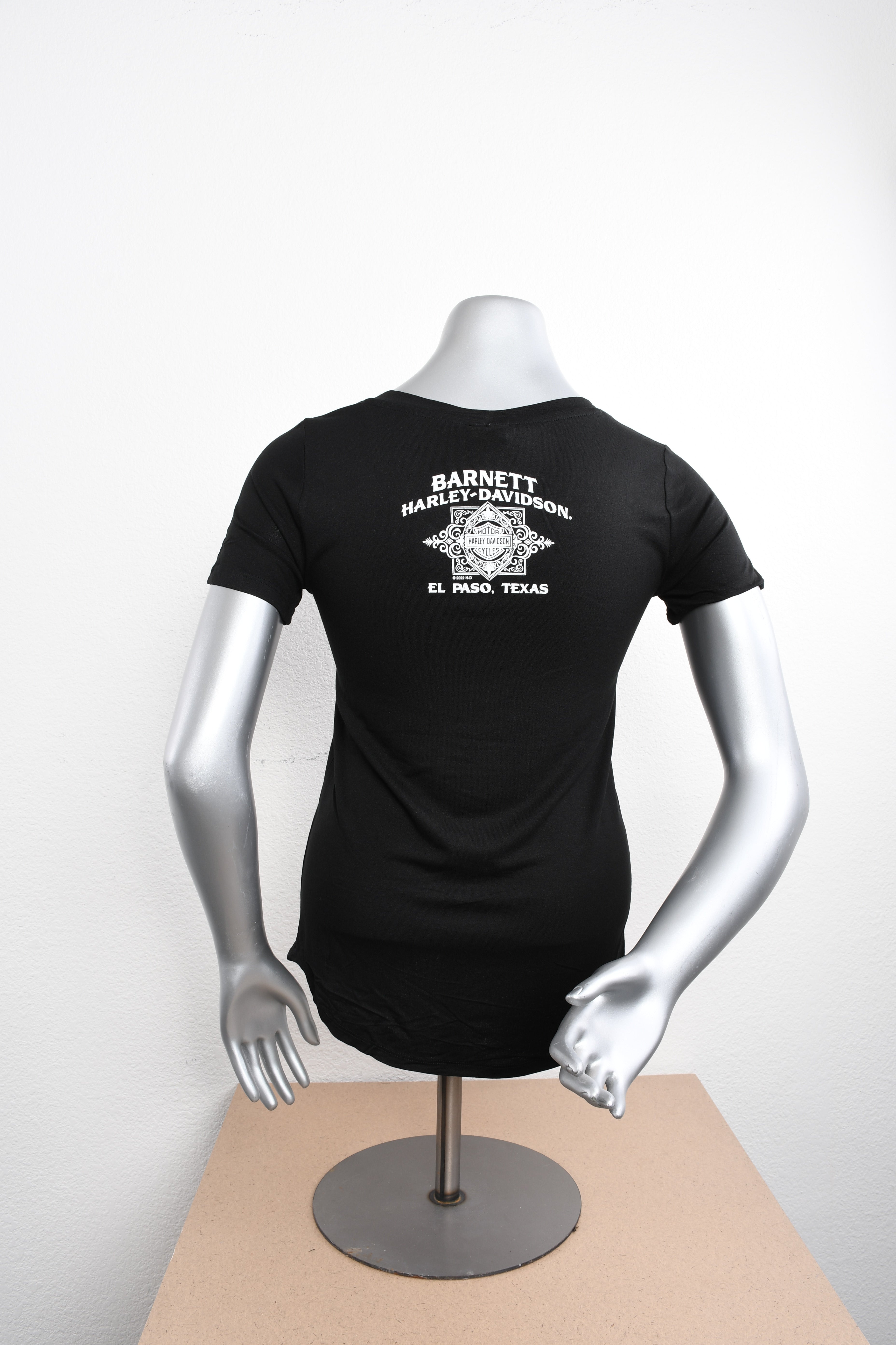 Licensed Product Womens Ride Label V-Neck Black Short Sleeve T-Shirt