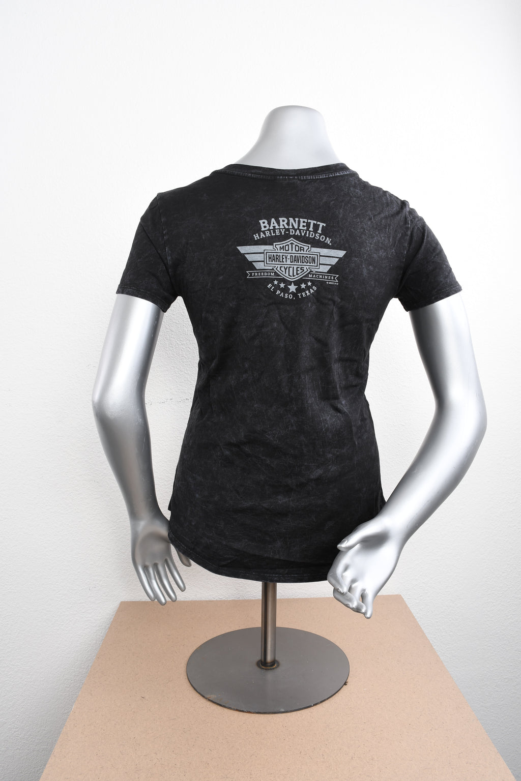 Licensed Product Womens Dimensional Mineral Wash V-Neck Black Short Sleeve T-Shirt