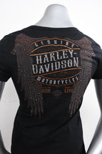 Licensed Product Womens Labelle Rhinestone Wings Black Short Sleeve T-Shirt