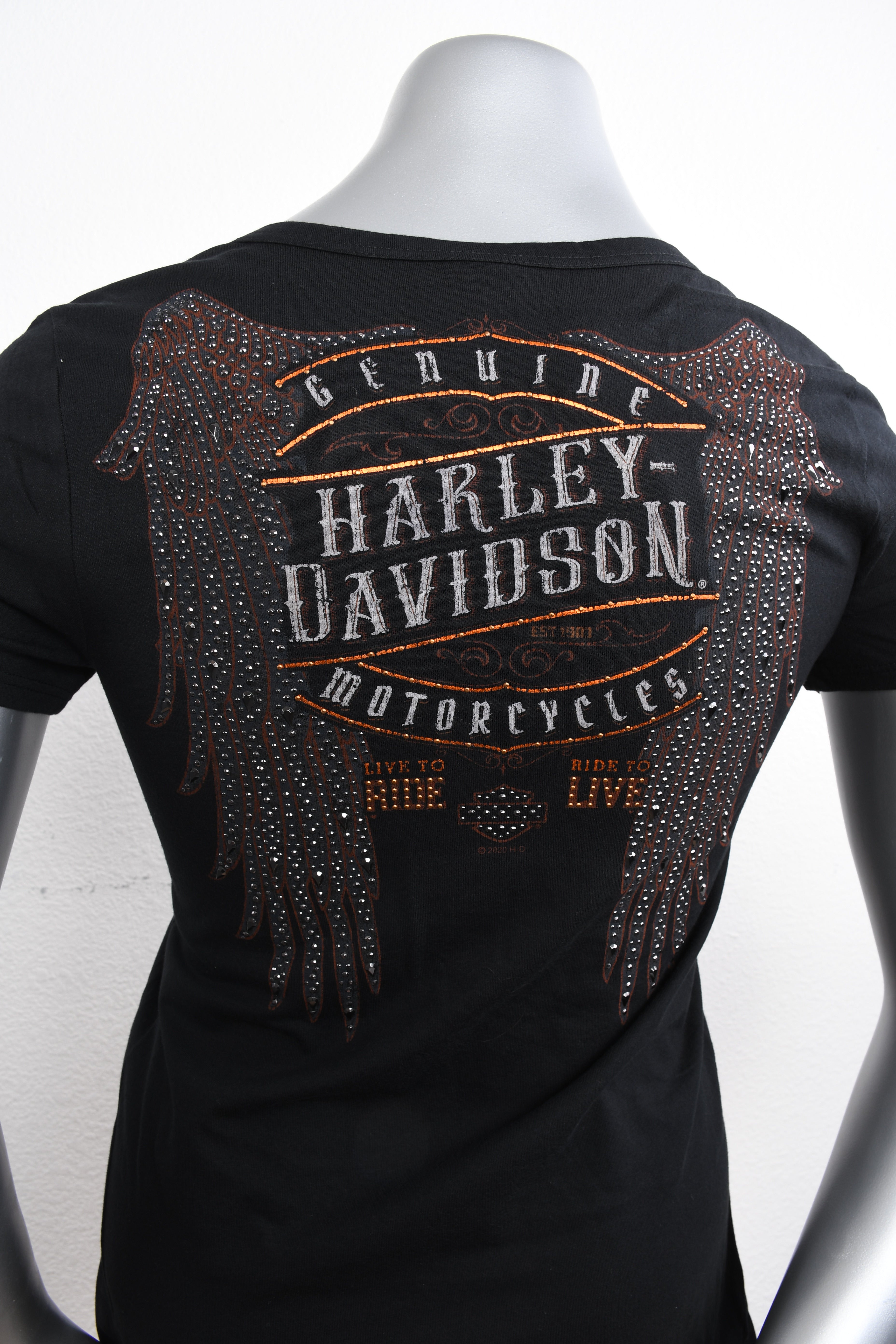 Licensed Product Womens Labelle Rhinestone Wings Black Short Sleeve T-Shirt