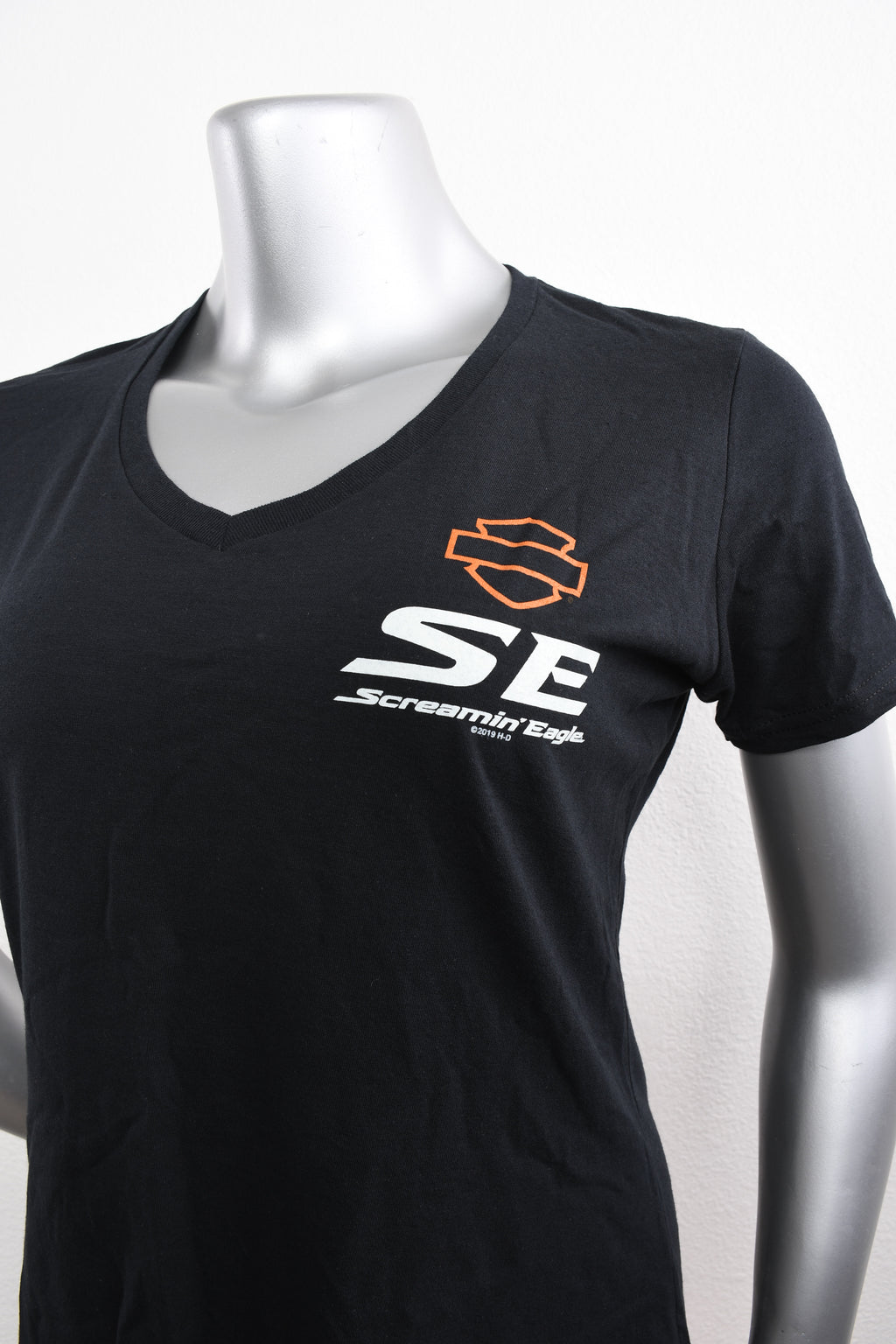 Licensed Product Womens Screamin Eagle V-Neck Black Short Sleeve T-Shirt