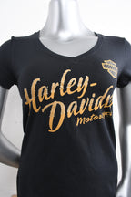 Licensed Product Womens Serene V-Neck Black Short Sleeve T-Shirt