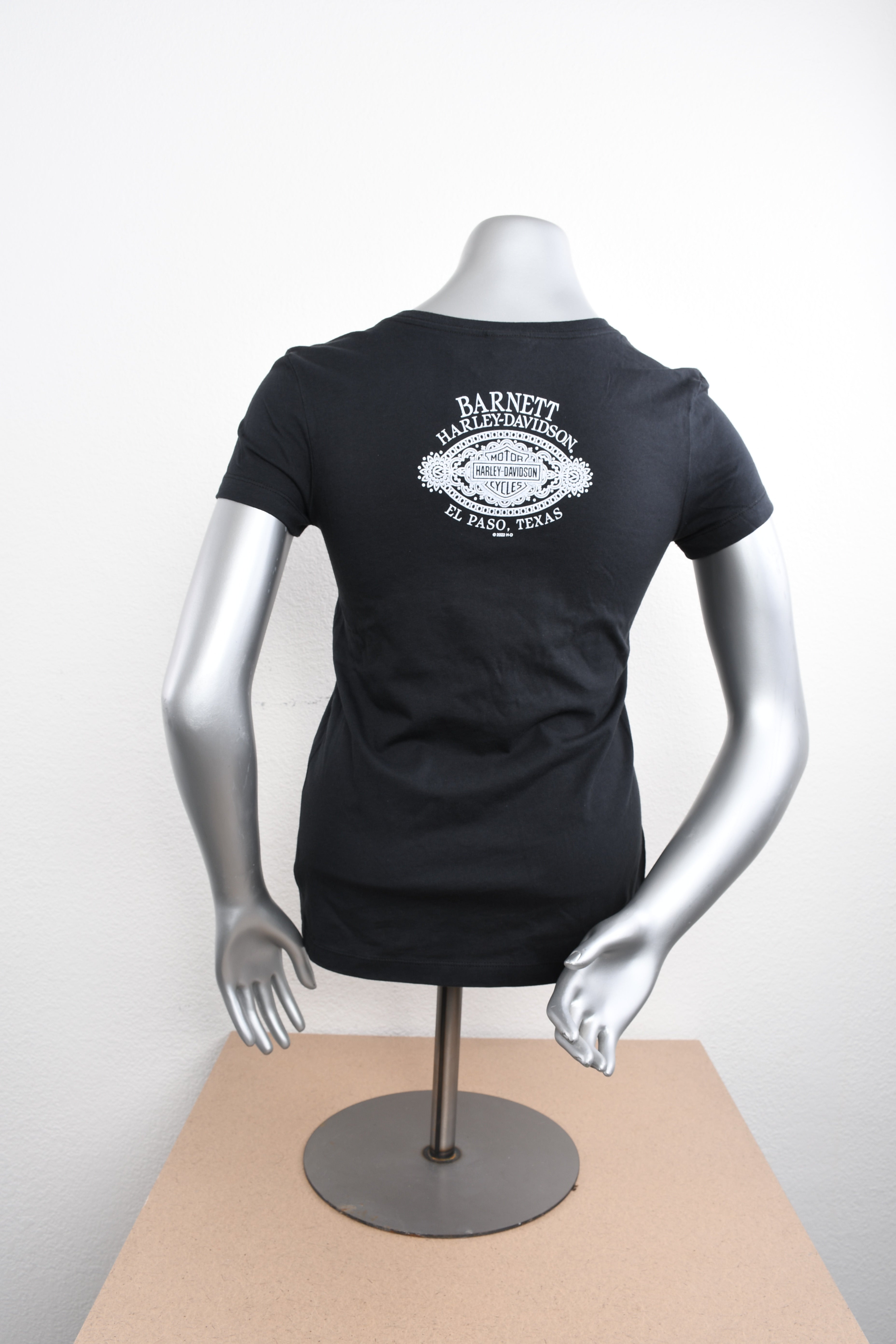 Licensed Product Womens Serene V-Neck Black Short Sleeve T-Shirt