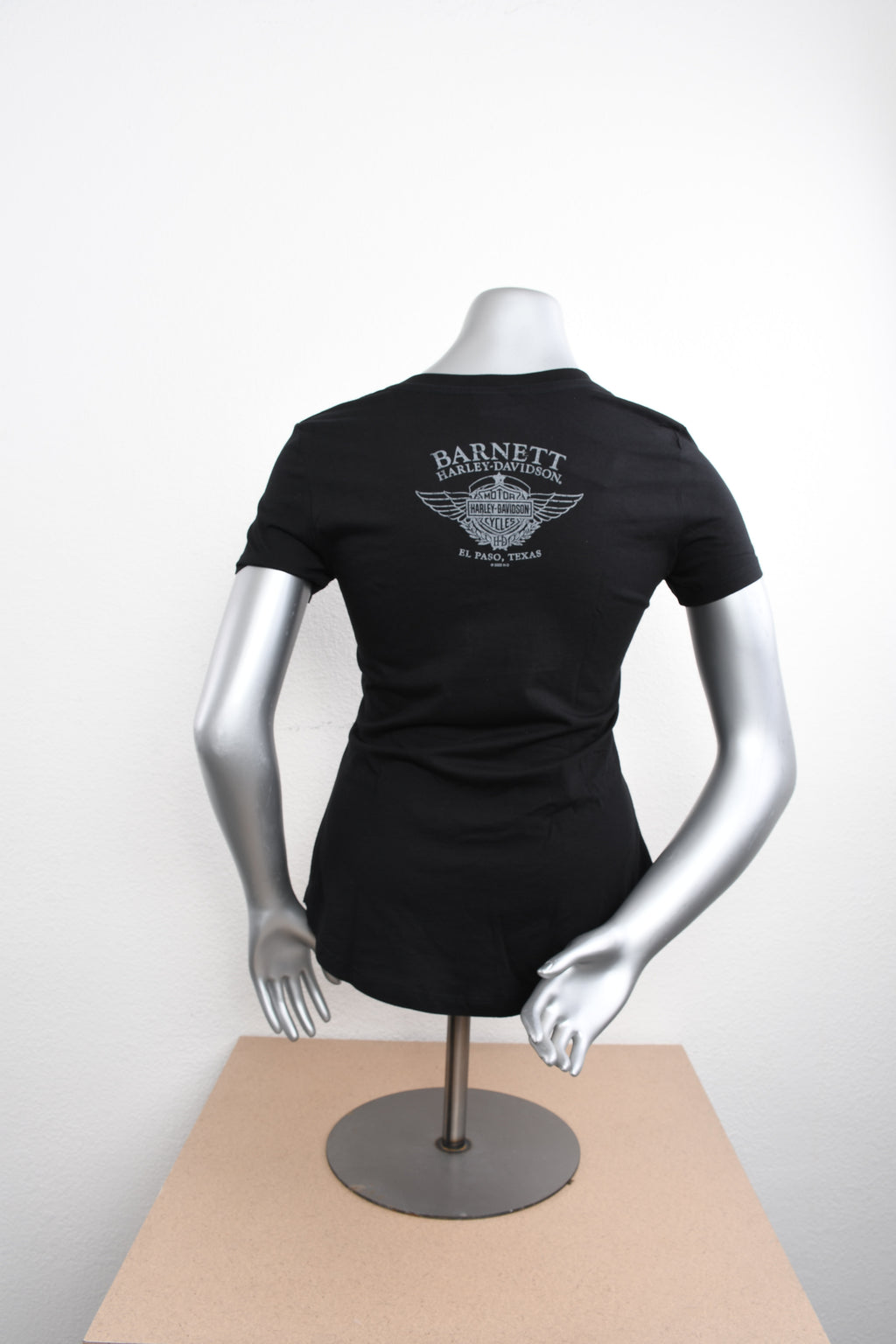 Licensed Product Womens Journey Ride Studded V-Neck Black Short Sleeve T-Shirt