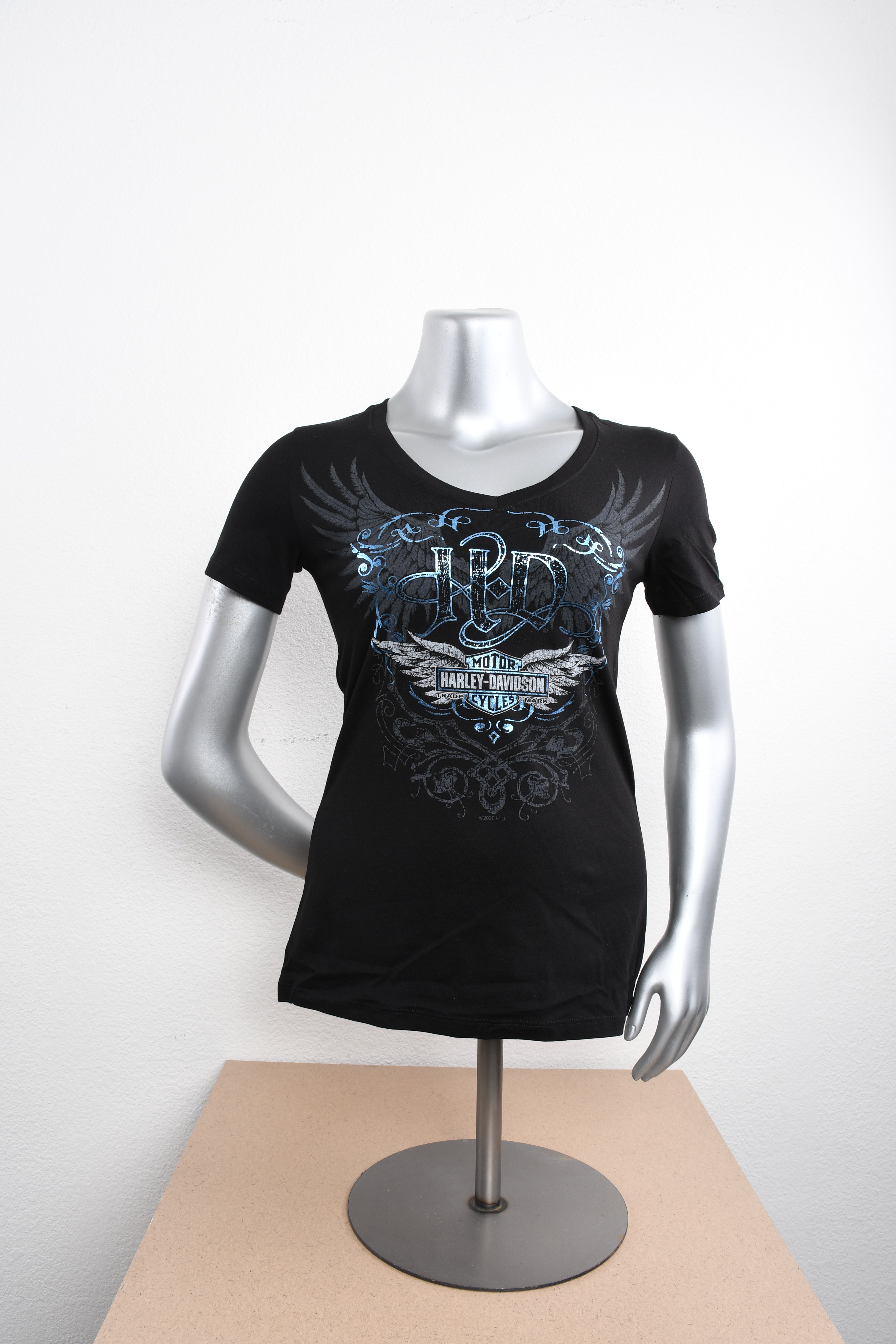Licensed Product Womens Knack Wings V-Neck Black Short Sleeve T-Shirt