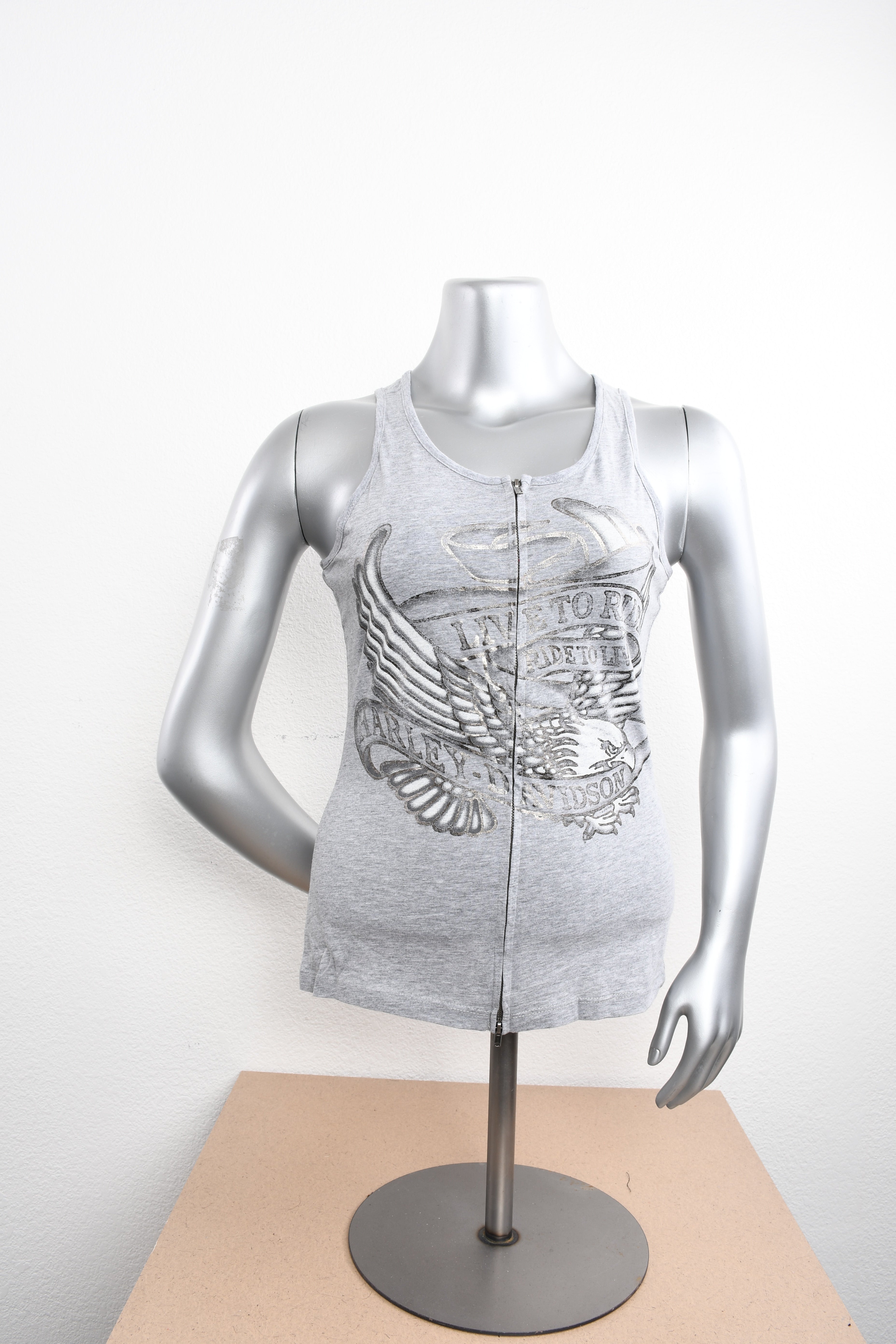 Licensed Product Womens Eagle Wave 2 Way Zip Grey Sleeveless Tank Main image