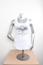 Licensed Product Womens Vintage Skull with Wings White Sleeveless Tank