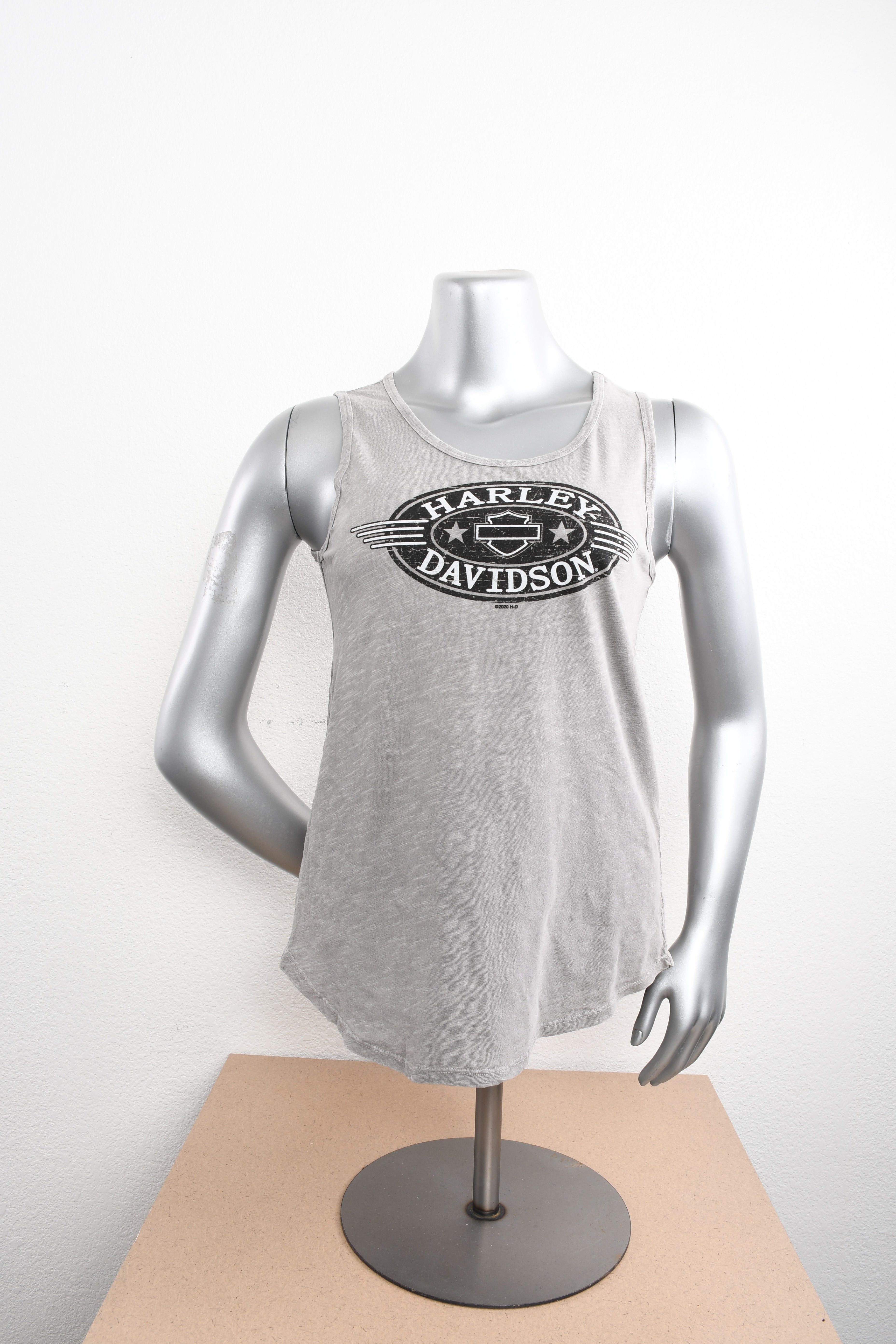 Licensed Product Womens Gas Oval Dyed Slub Grey Sleeveless Tank