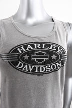 Licensed Product Womens Gas Oval Dyed Slub Grey Sleeveless Tank