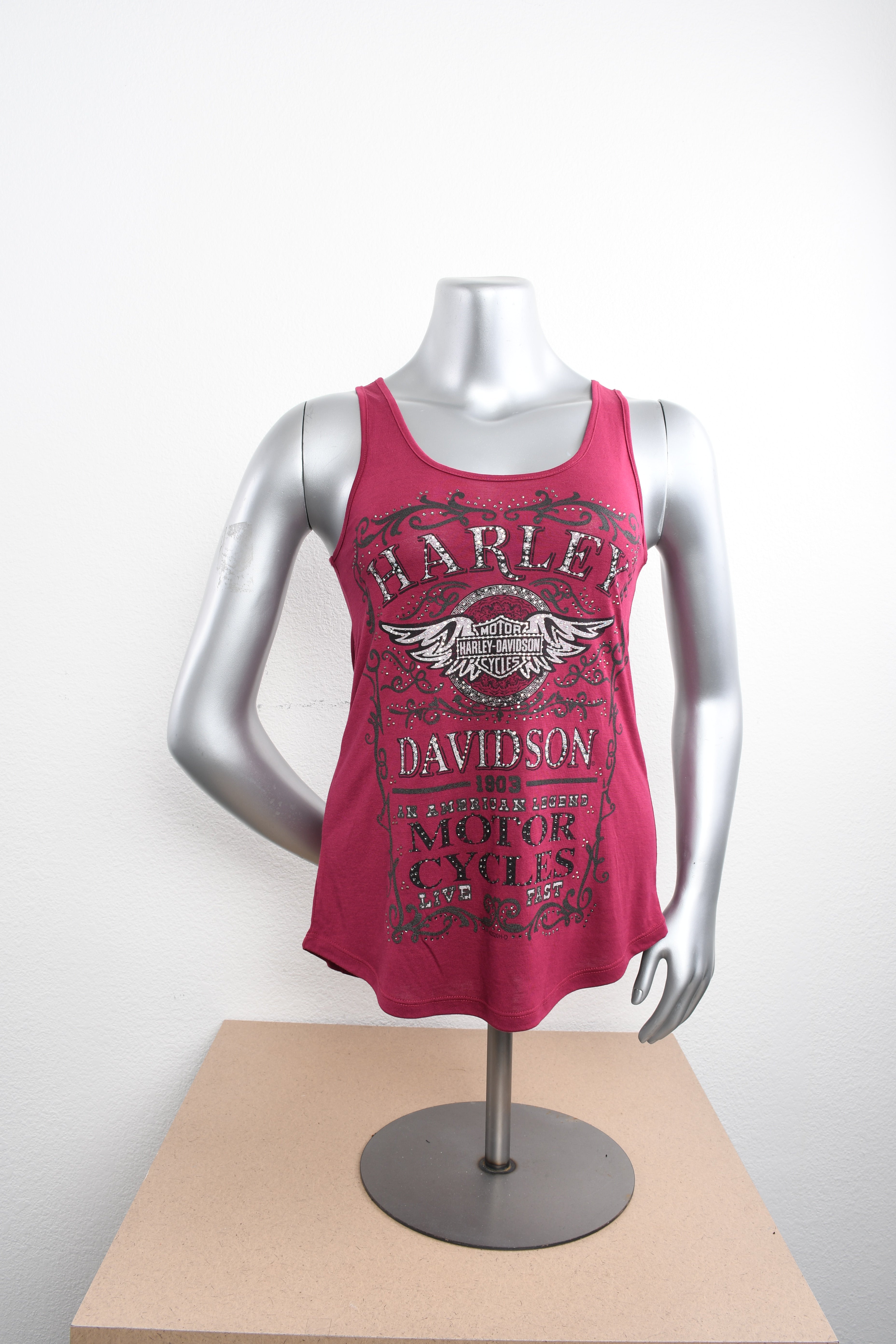 Licensed Product Womens Ventilate Rhinestone Wings V-Back Pink Sleeveless Tank Main image