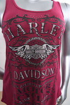 Licensed Product Womens Ventilate Rhinestone Wings V-Back Pink Sleeveless Tank