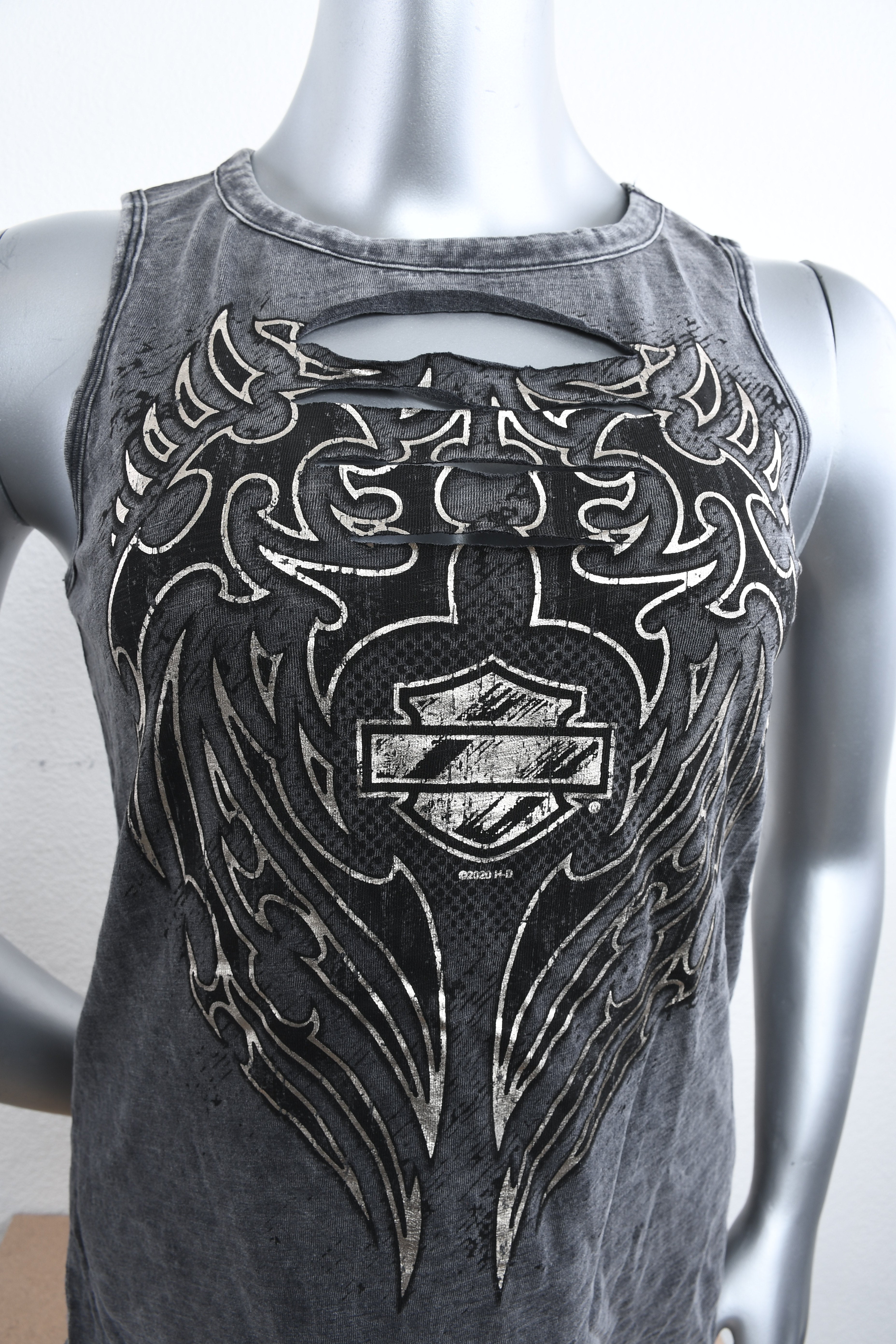 Licensed Product Womens Vivid Laser Cut Black Sleeveless Tank