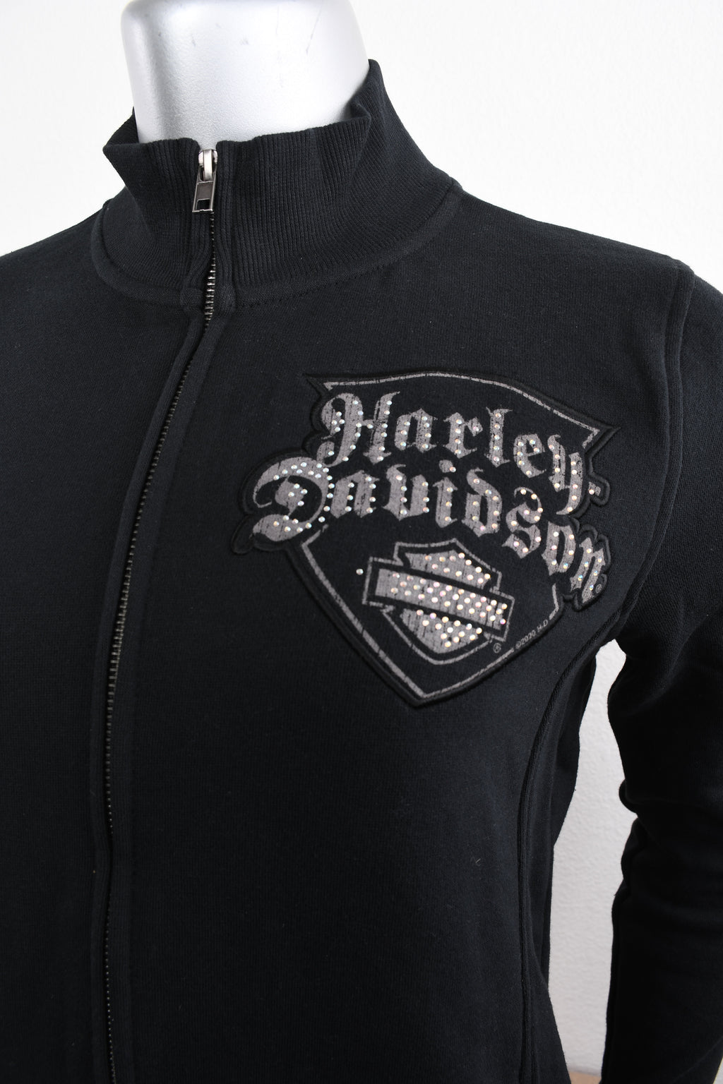 Licensed Product Womens Exuberant Winged Cross Zip Black Long Sleeve Sweater