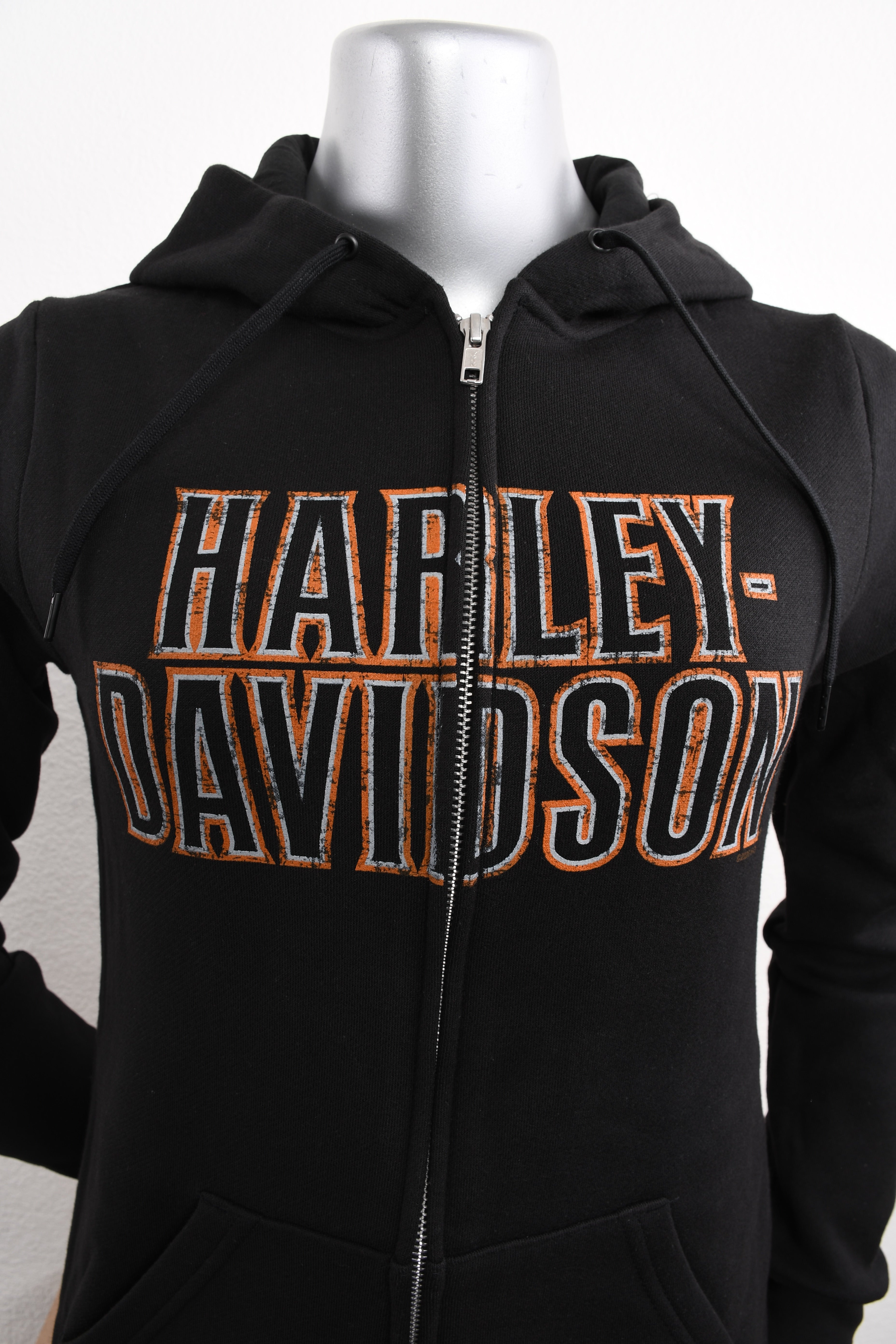 Licensed Product Womens Stack Faded Name Full Zip Black Long Sleeve Hoodie