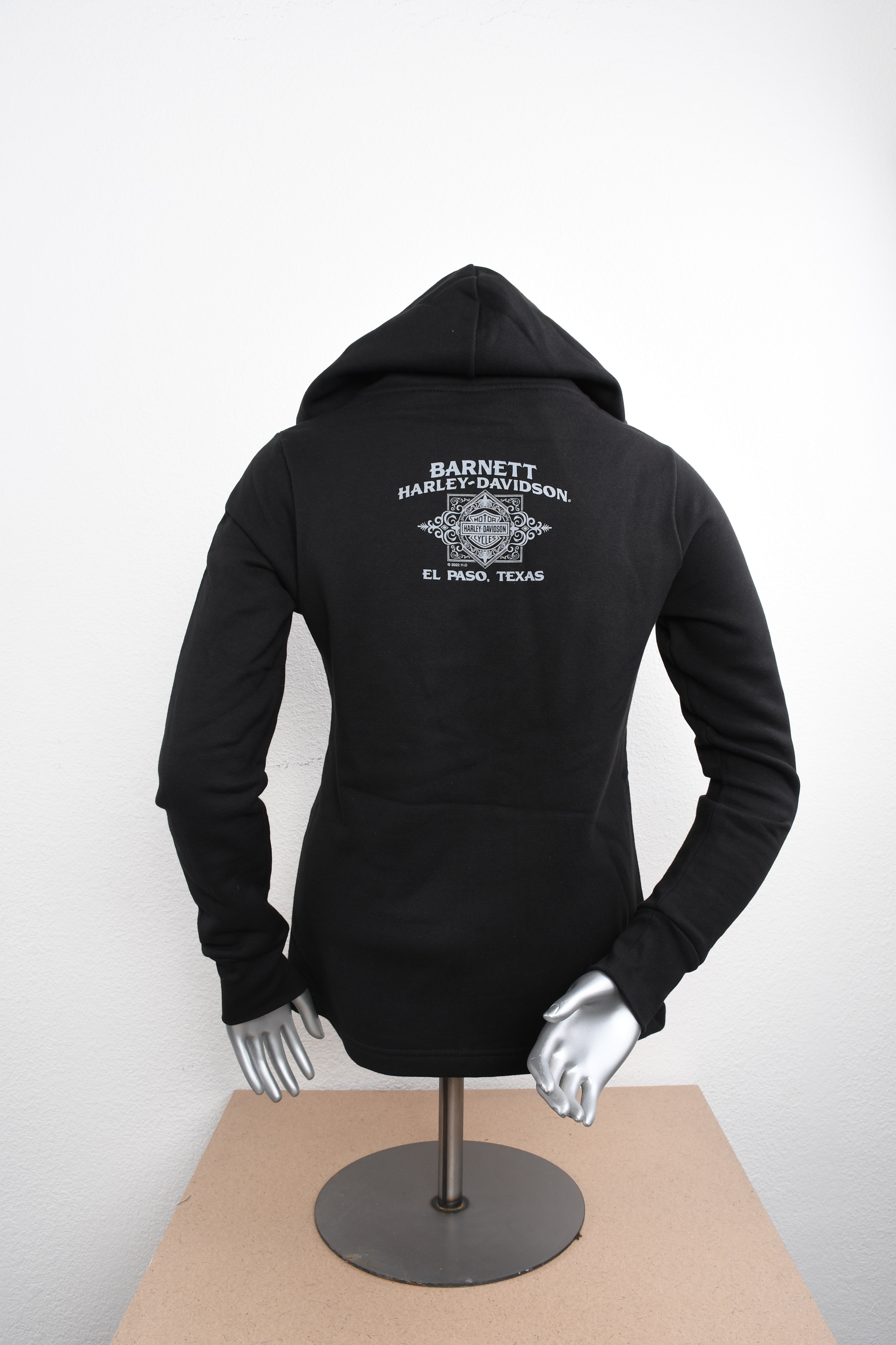 Licensed Product Womens Stack Faded Name Full Zip Black Long Sleeve Hoodie