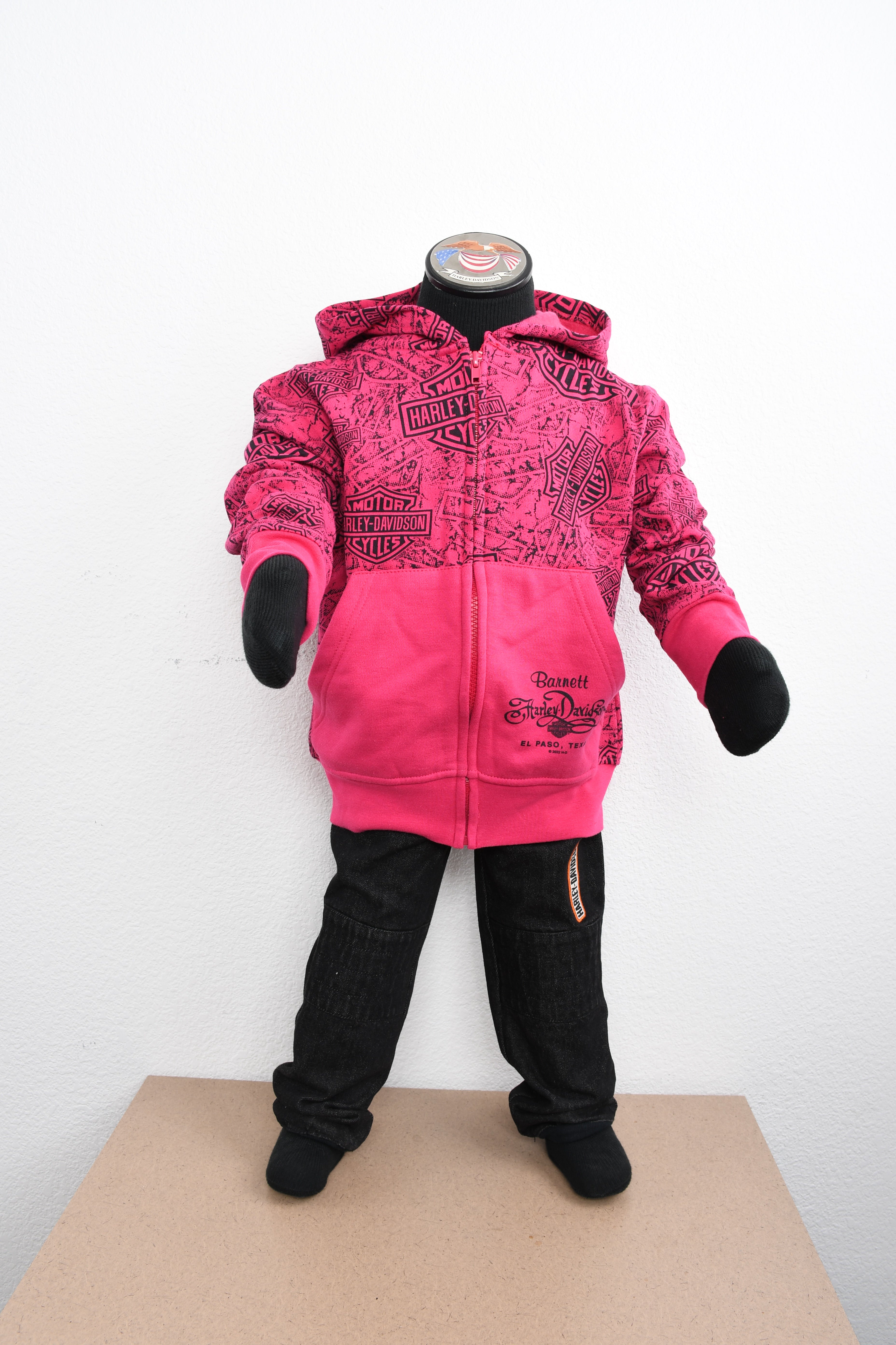 Licensed Product Girls Youth All-Over Full Zip Fleece Hoodie Pink Main image