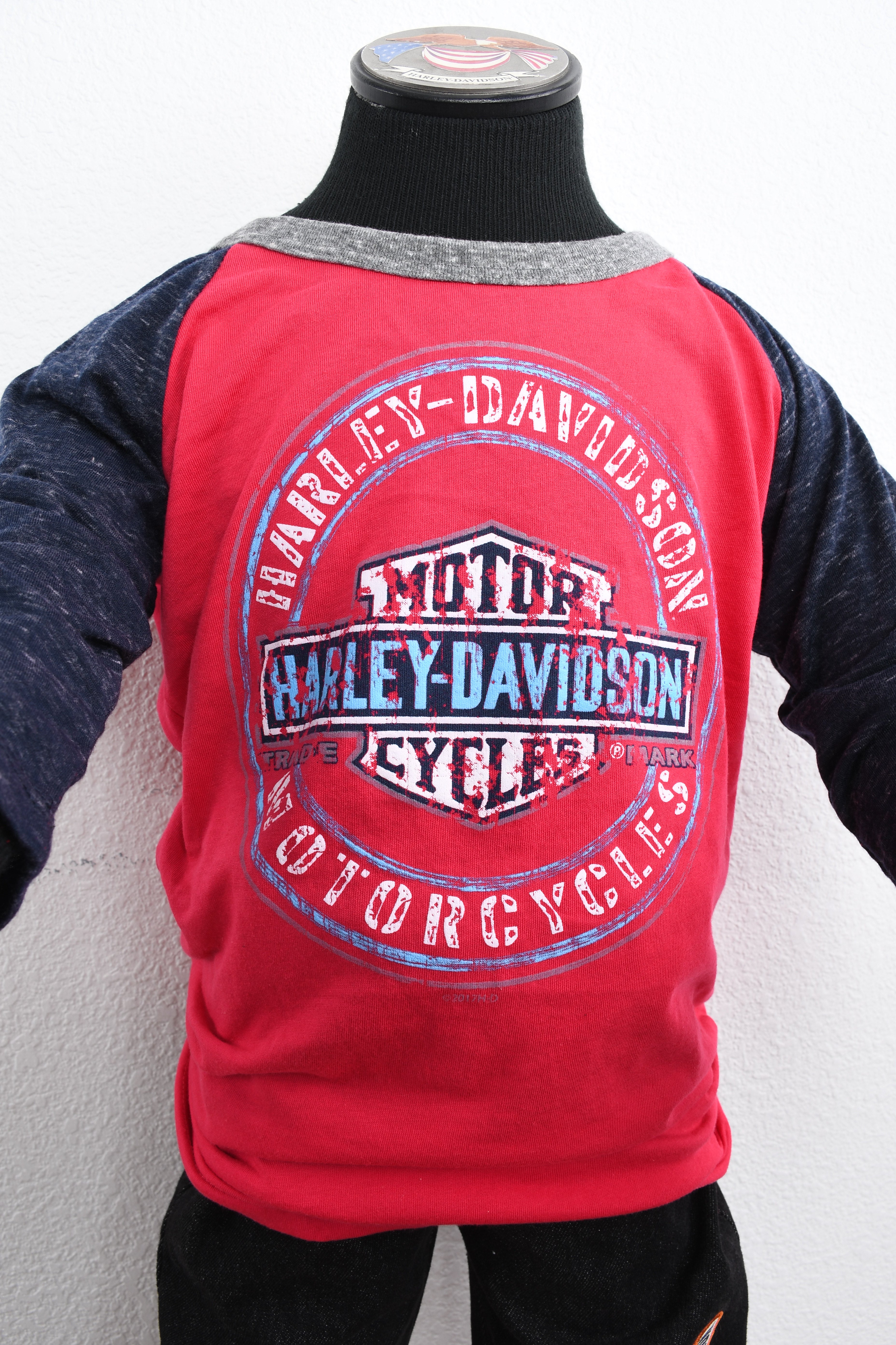 Licensed Product Girls Youth Stencil Round Raglan Pink 3/4 Sleeve T-Shirt