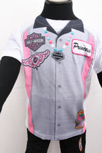 Licensed Product Girls Toddler Garage Girl Princess with B&S Sublimated Grey Short Sleeve T-Shirt