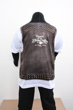 Licensed Product Girls Leather Vest Sublimated with Pink White Short Sleeve T-Shirt