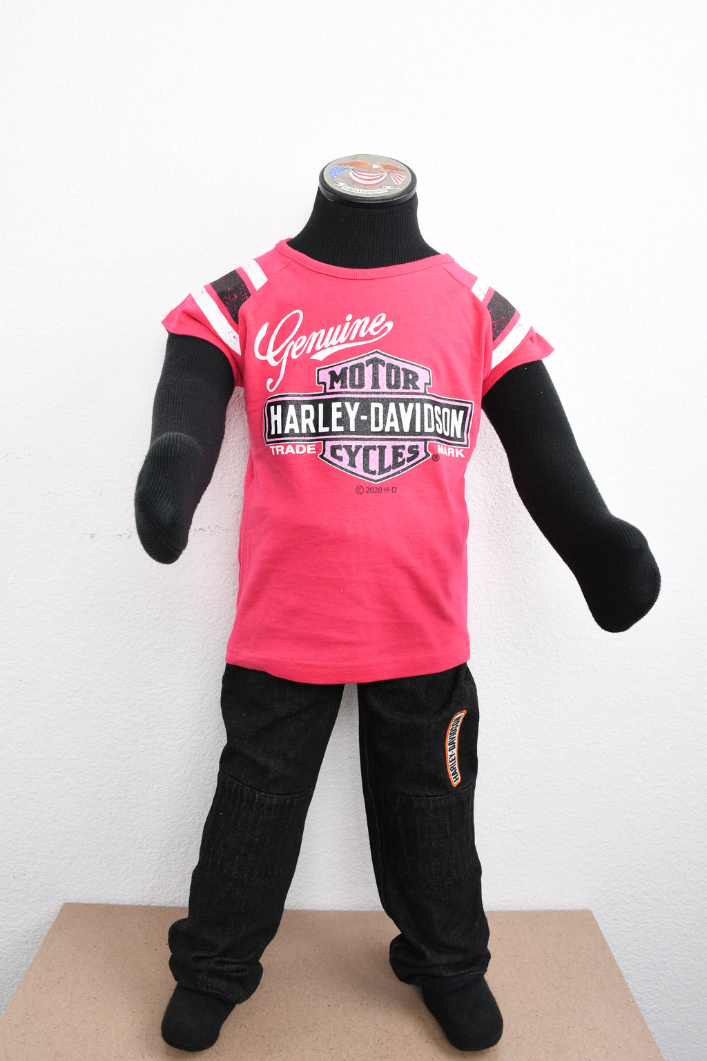 Licensed Product Girls Youth Striped Interlock Pink Short Sleeve T-Shirt