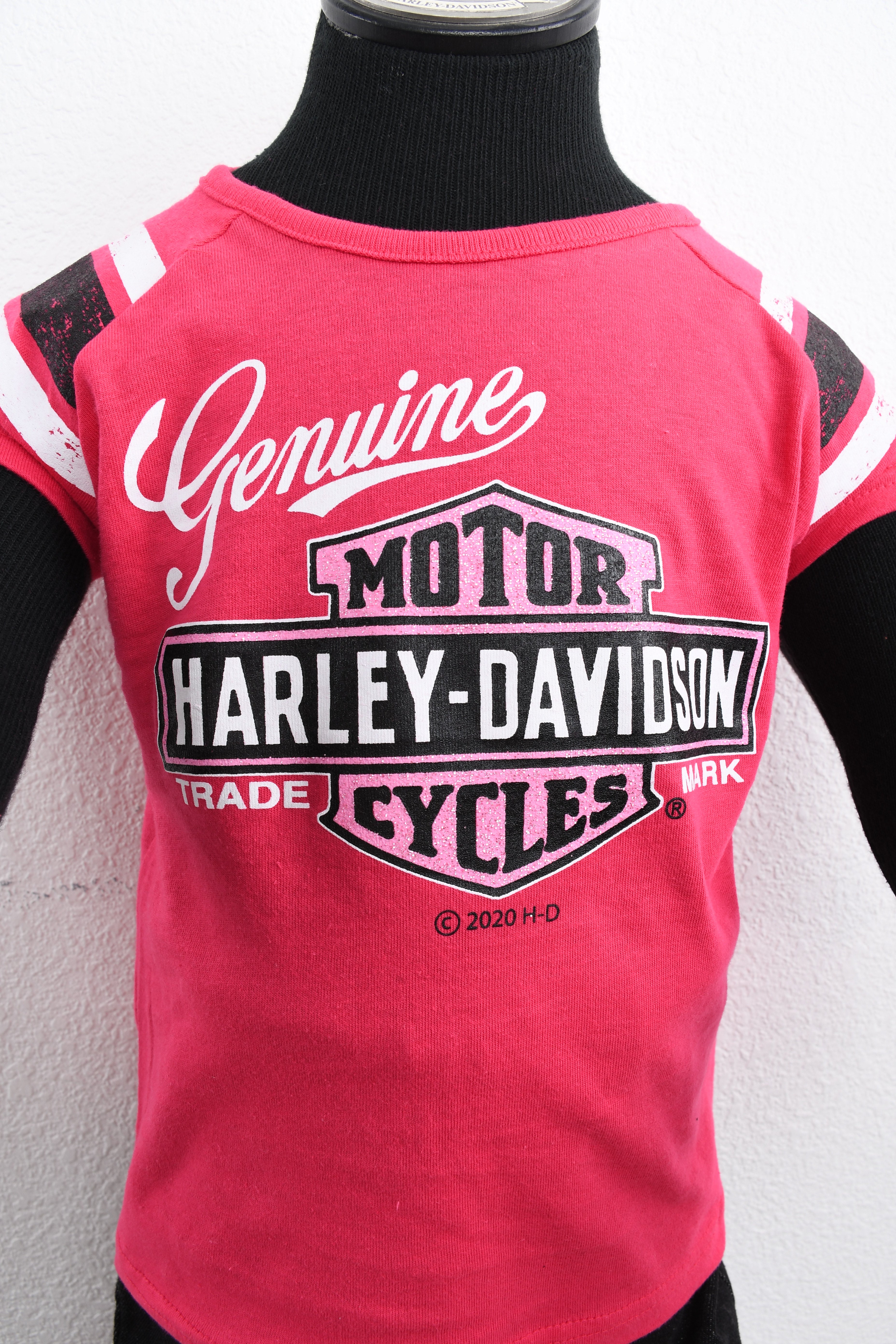 Licensed Product Girls Youth Striped Interlock Pink Short Sleeve T-Shirt