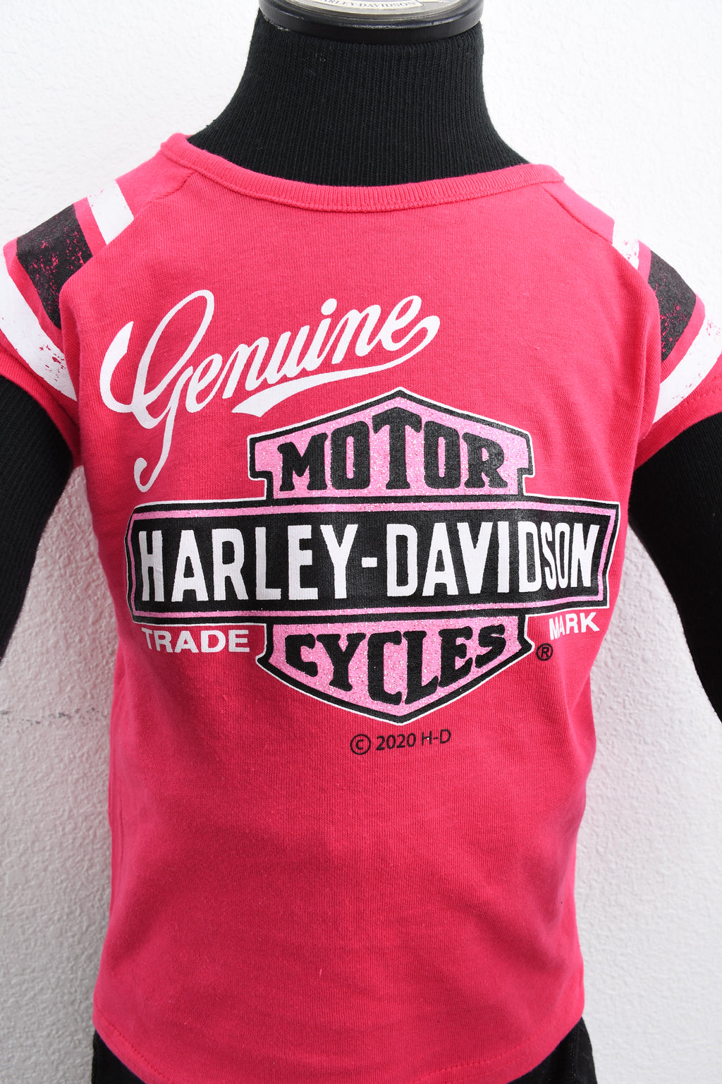 Licensed Product Girls Youth Striped Interlock Pink Short Sleeve T-Shirt