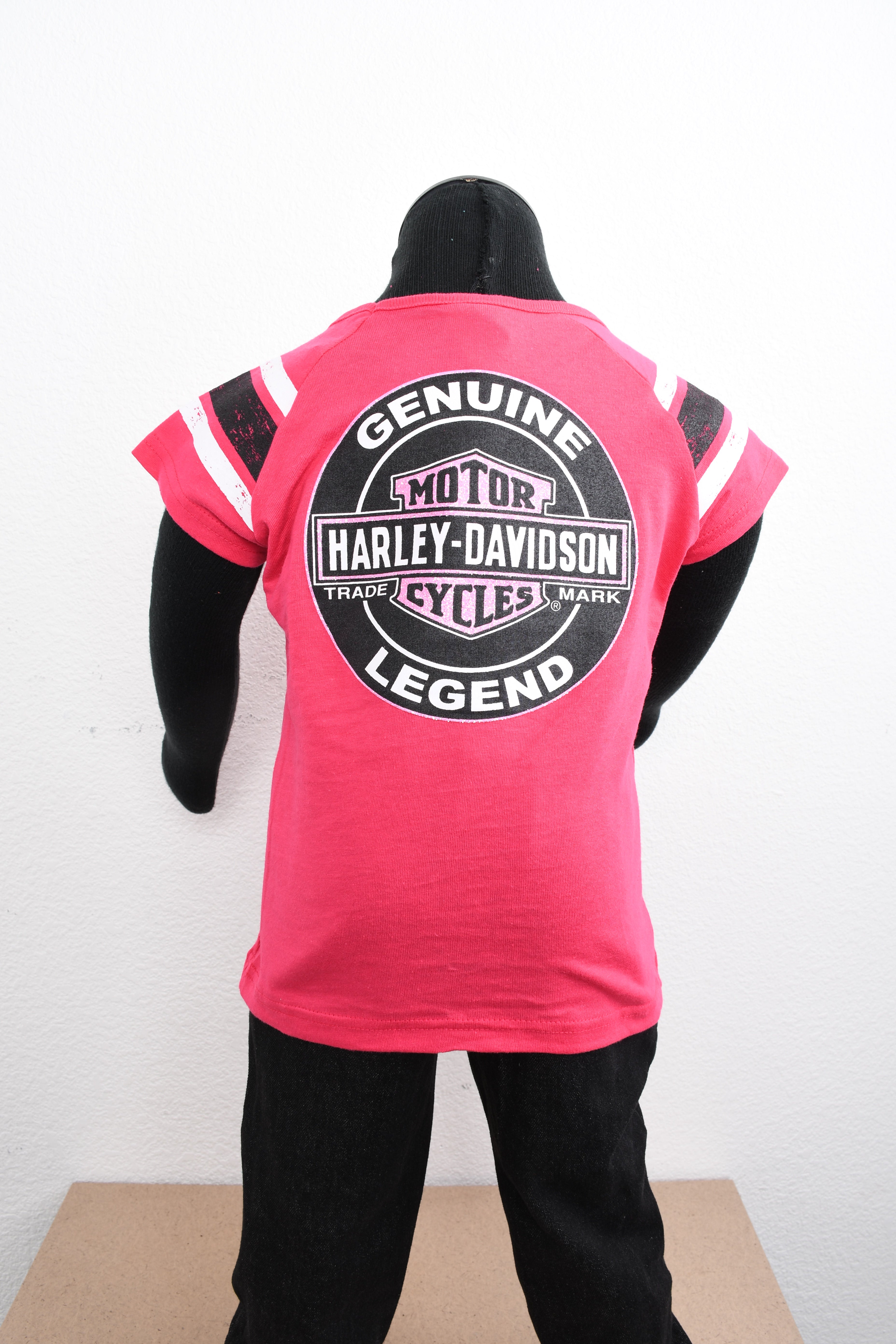 Licensed Product Girls Youth Striped Interlock Pink Short Sleeve T-Shirt