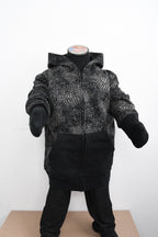 Licensed Product Boys Youth All-Over Full Zip Fleece Black Long Sleeve Hoodie