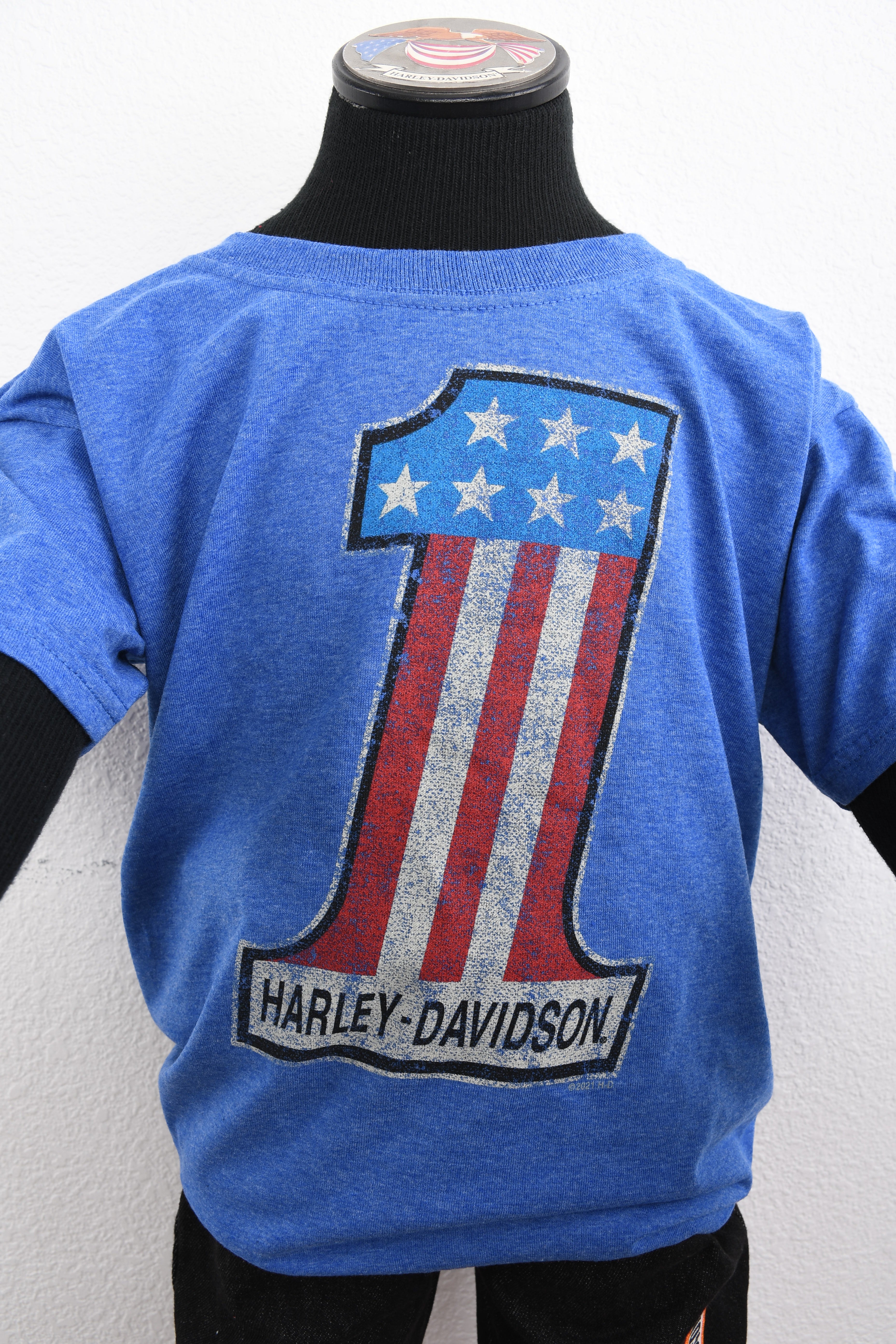 Licensed Product Boys Youth RWB #1 Logo Blue Short Sleeve T-Shirt