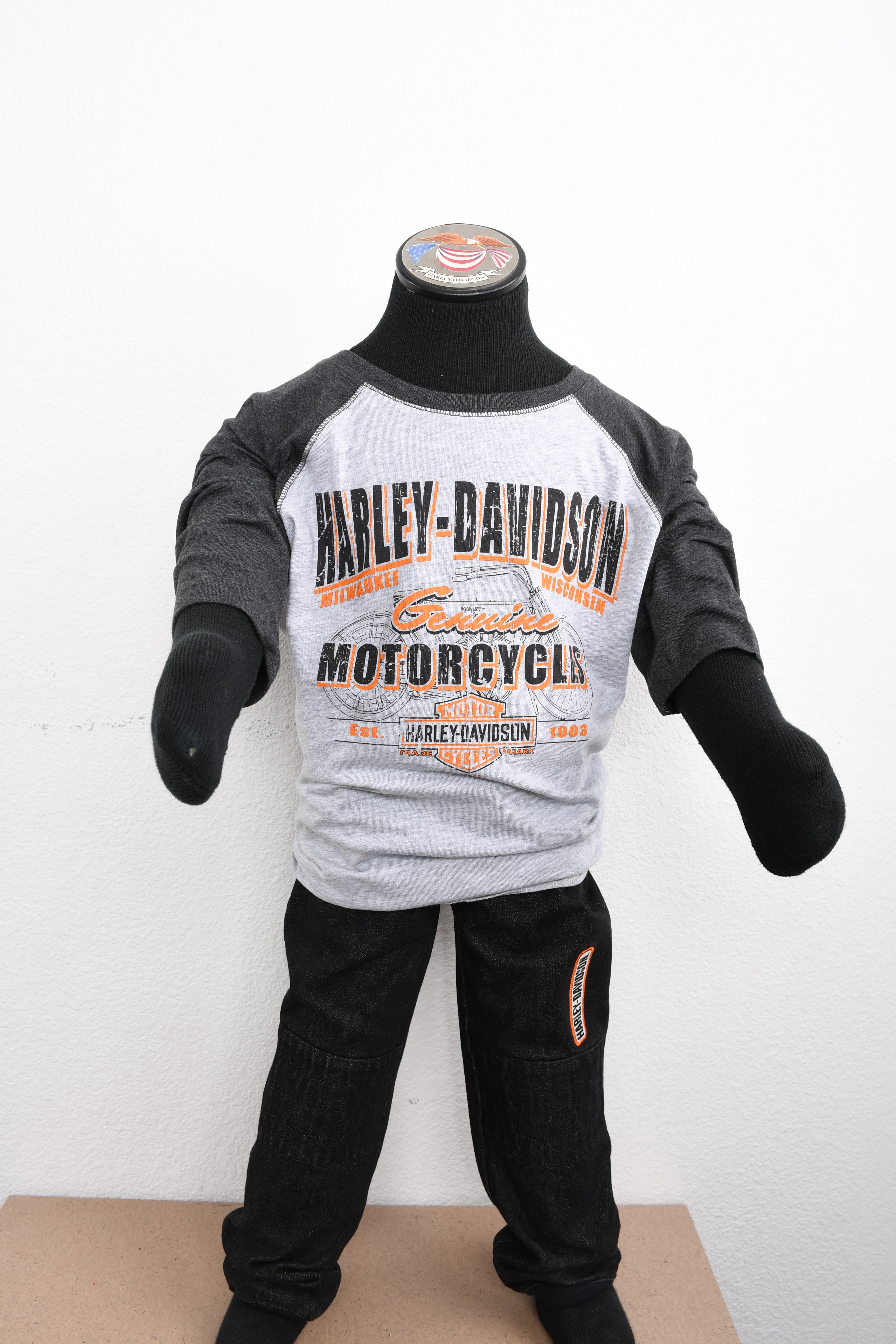 Licensed Product Boys Youth Trailblazer Motorcycle Raglan Grey 3/4 Sleeve T-Shirt Main image