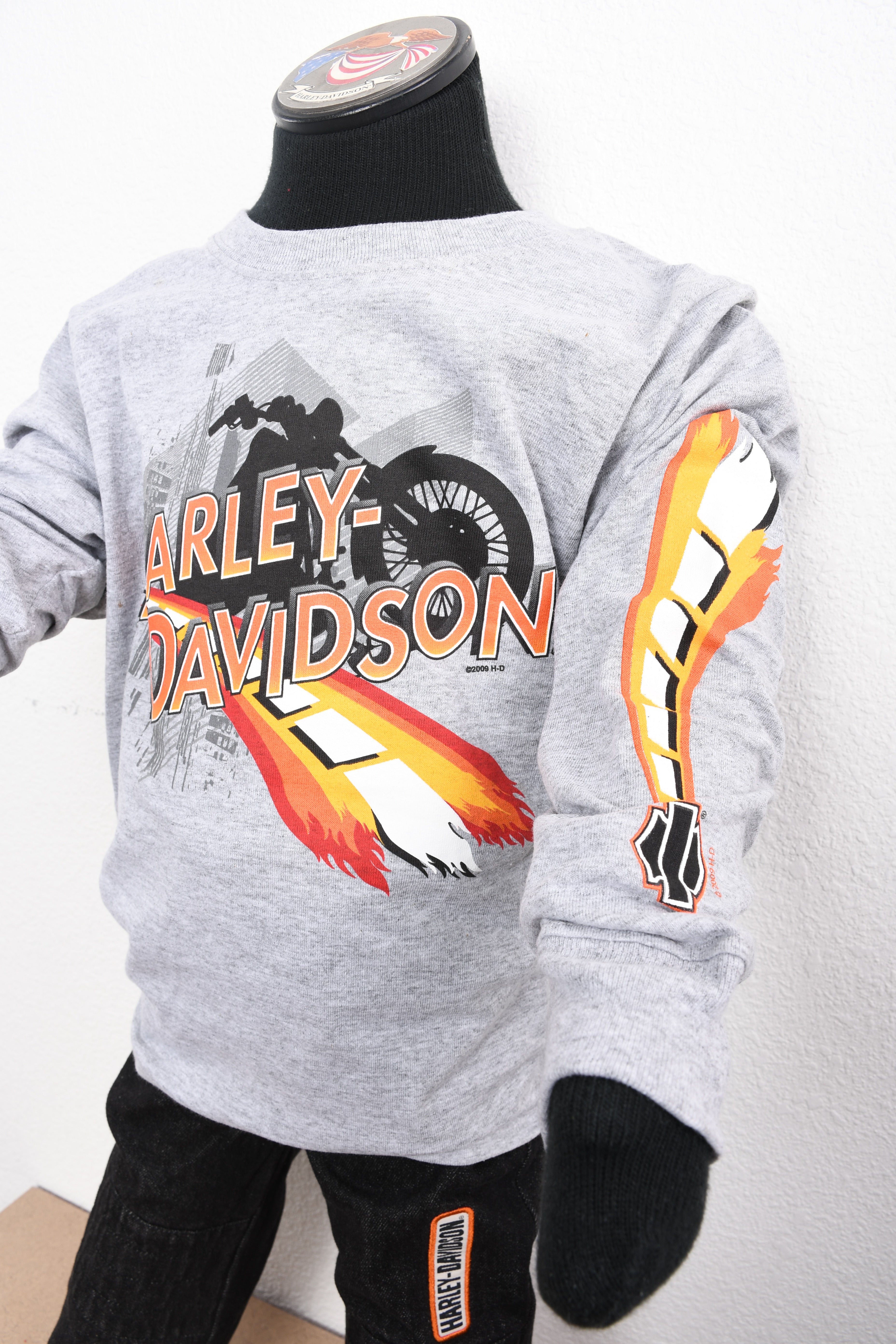 Licensed Product Boys Youth Fire Road Flames Grey Long Sleeve T-Shirt Secondary image